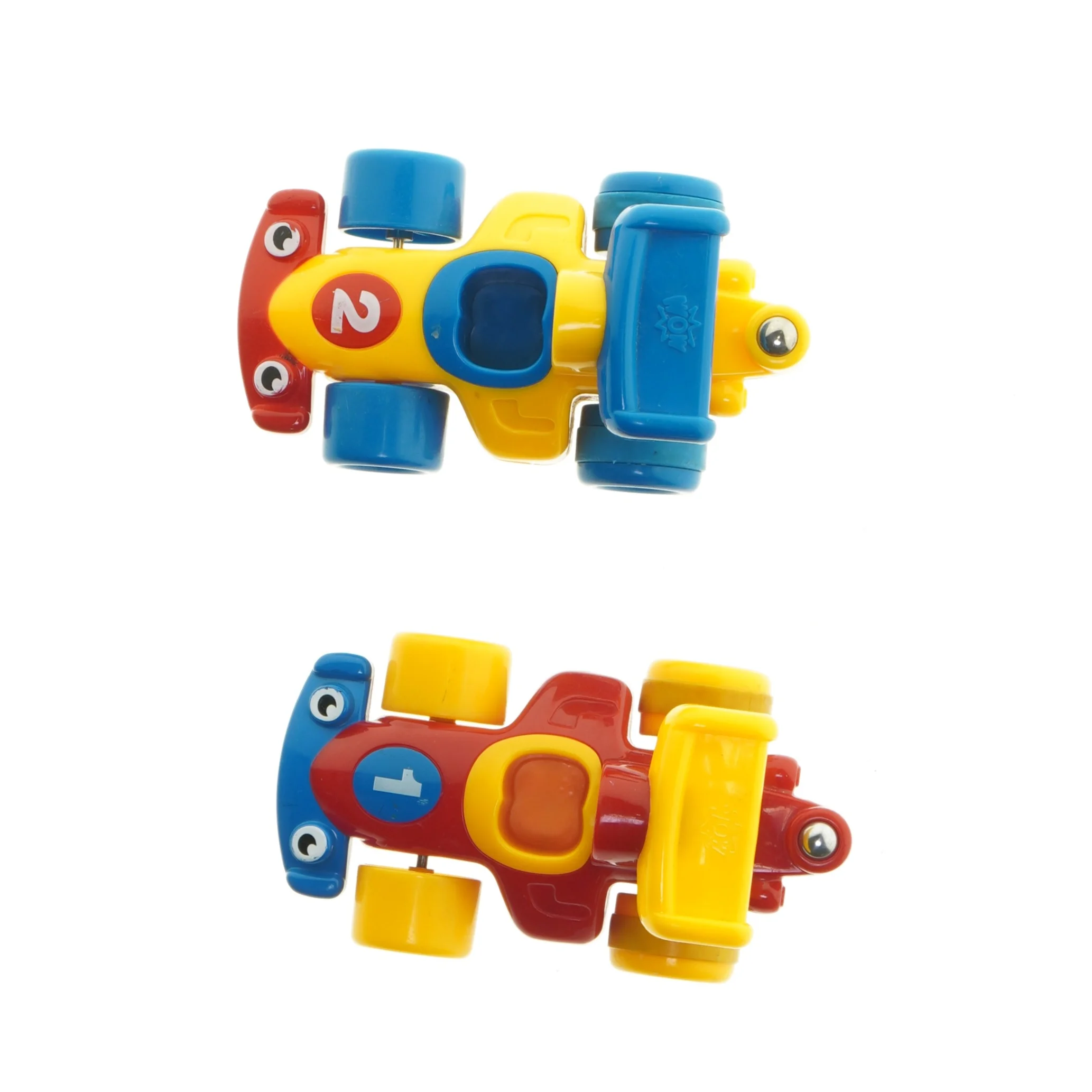 Farverige plastikbyggelastbiler fra Wow (str. 15 x 8 cm)