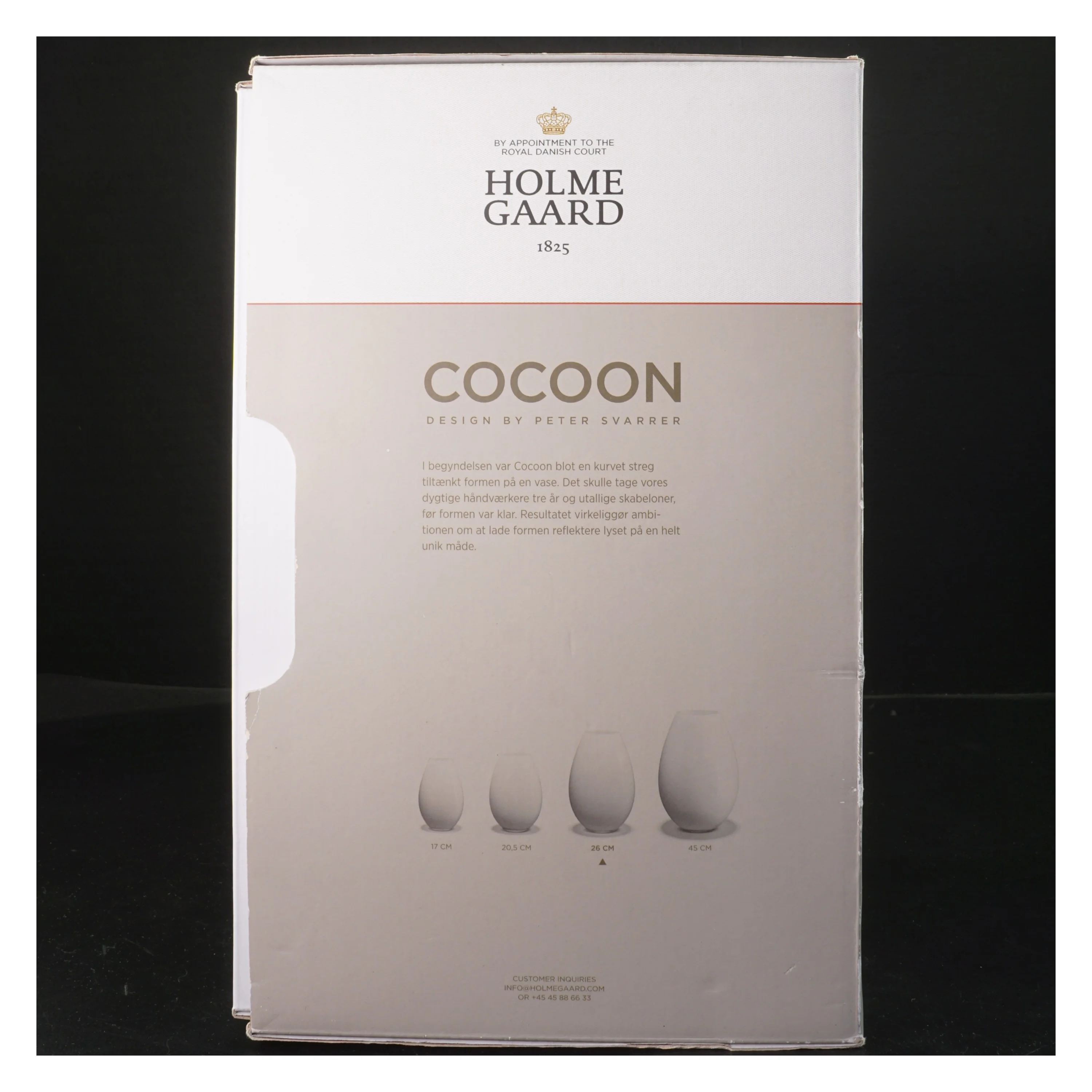 Holmegaard Cocoon Vase fra Holmegaard (str. 28 cm)