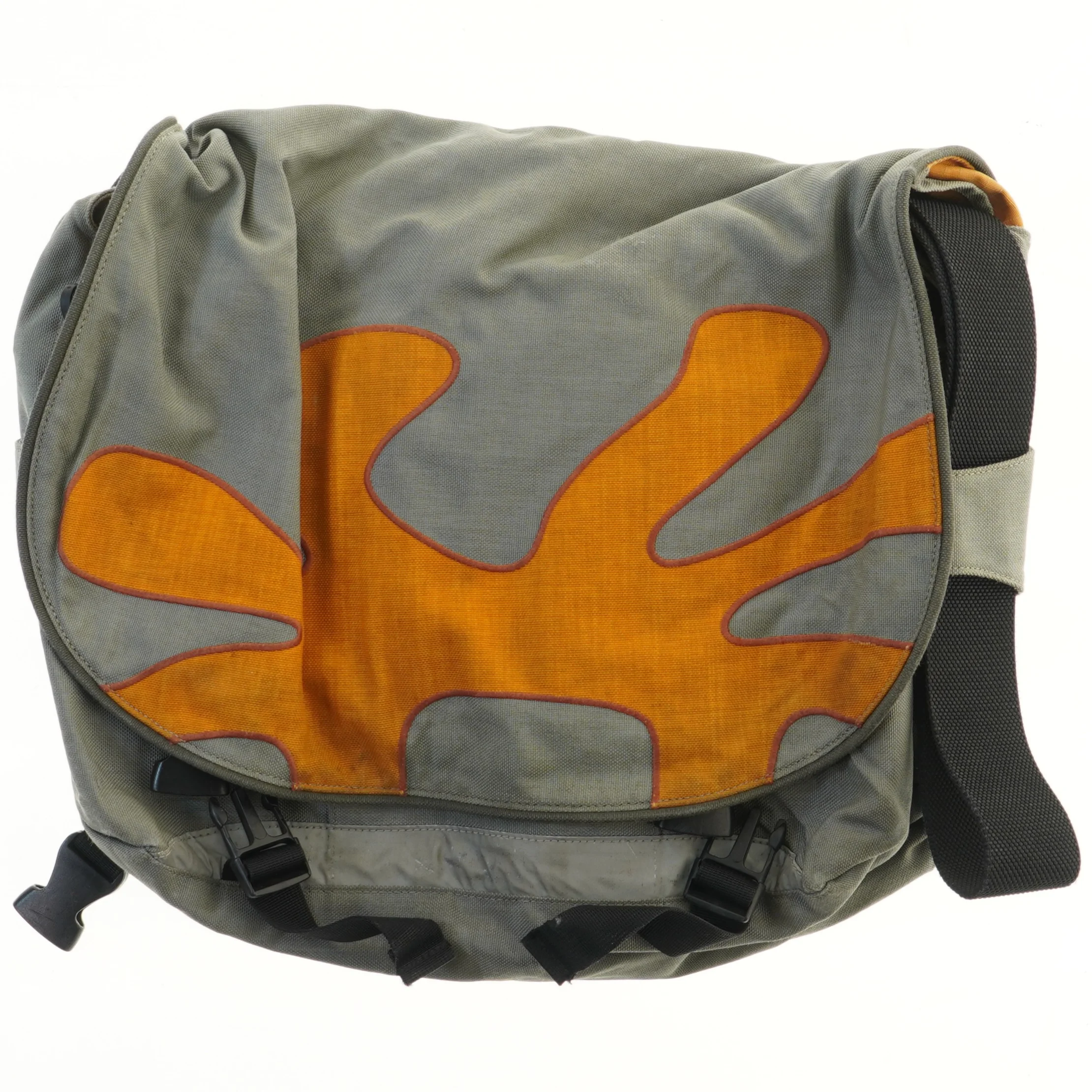 Skuldertaske med orange motiv (str. 41x35 cm)