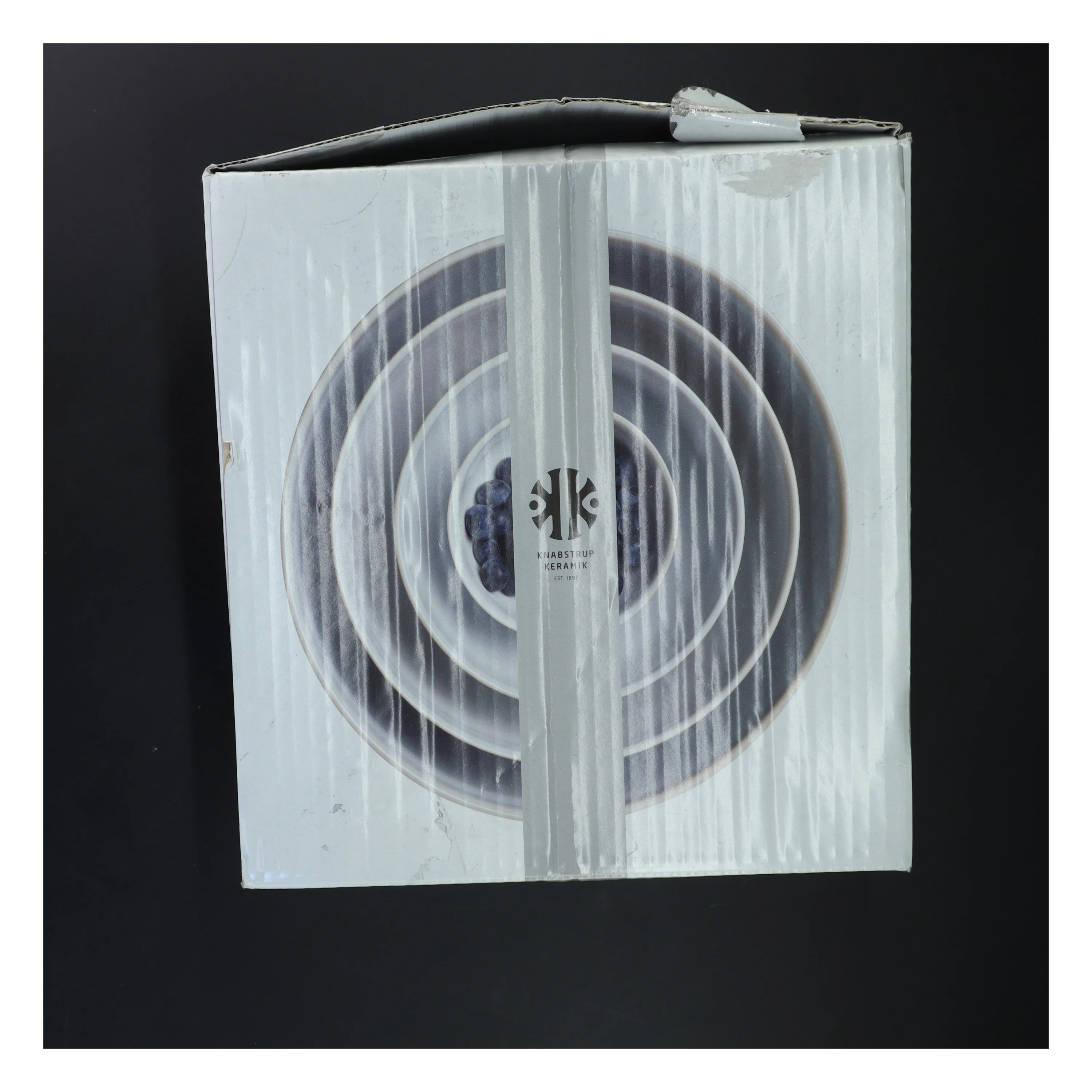 Sæt af keramiske skåle fra Knabstrup (str. Ø 25 og 20,5 og 15,5 og 10 cm)