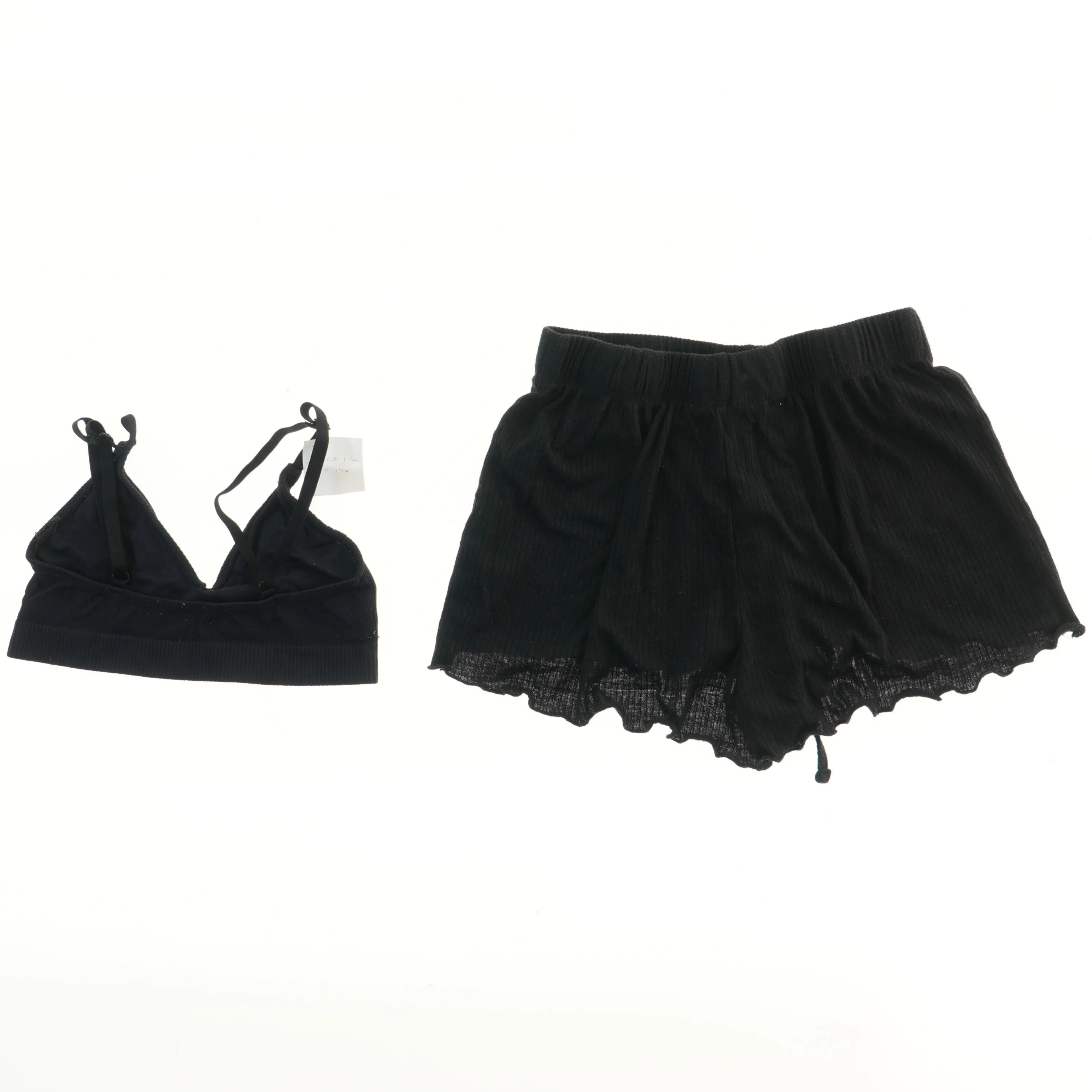 Sort bh og shorts sæt fra Primark (str. 146)