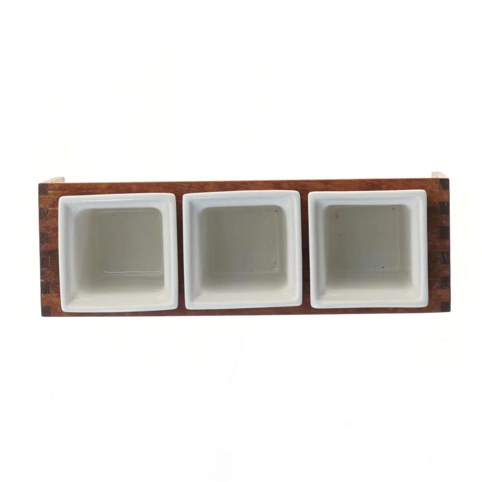 Rosendahl serveringssæt med tre skåle og trækant (str. 33x11 cm)