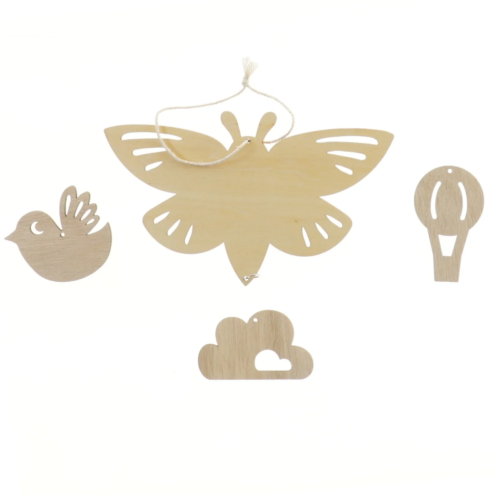 Træ vægdekoration sæt (str. 20x12 cm)