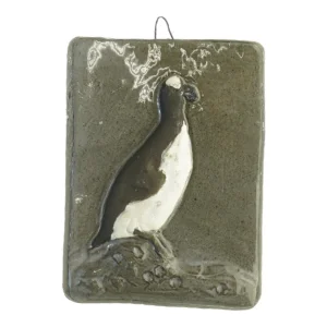 Keramik pingvinplatte (str. 16 x og 12 cm)