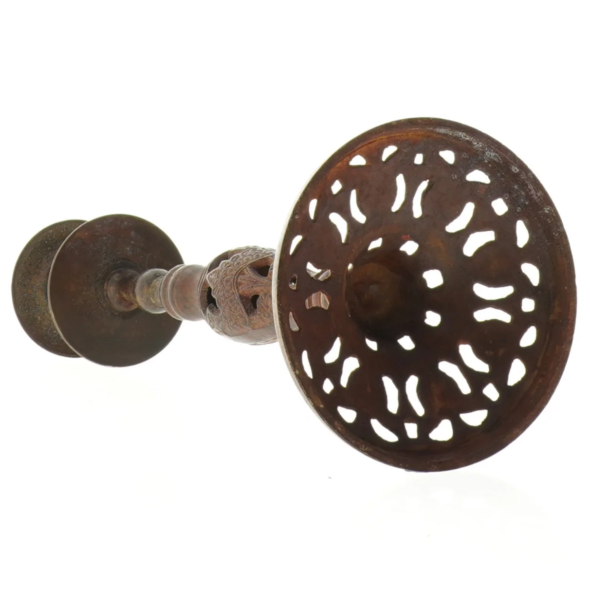 Støbejerns lysestage (str. 25 x 10 cm)