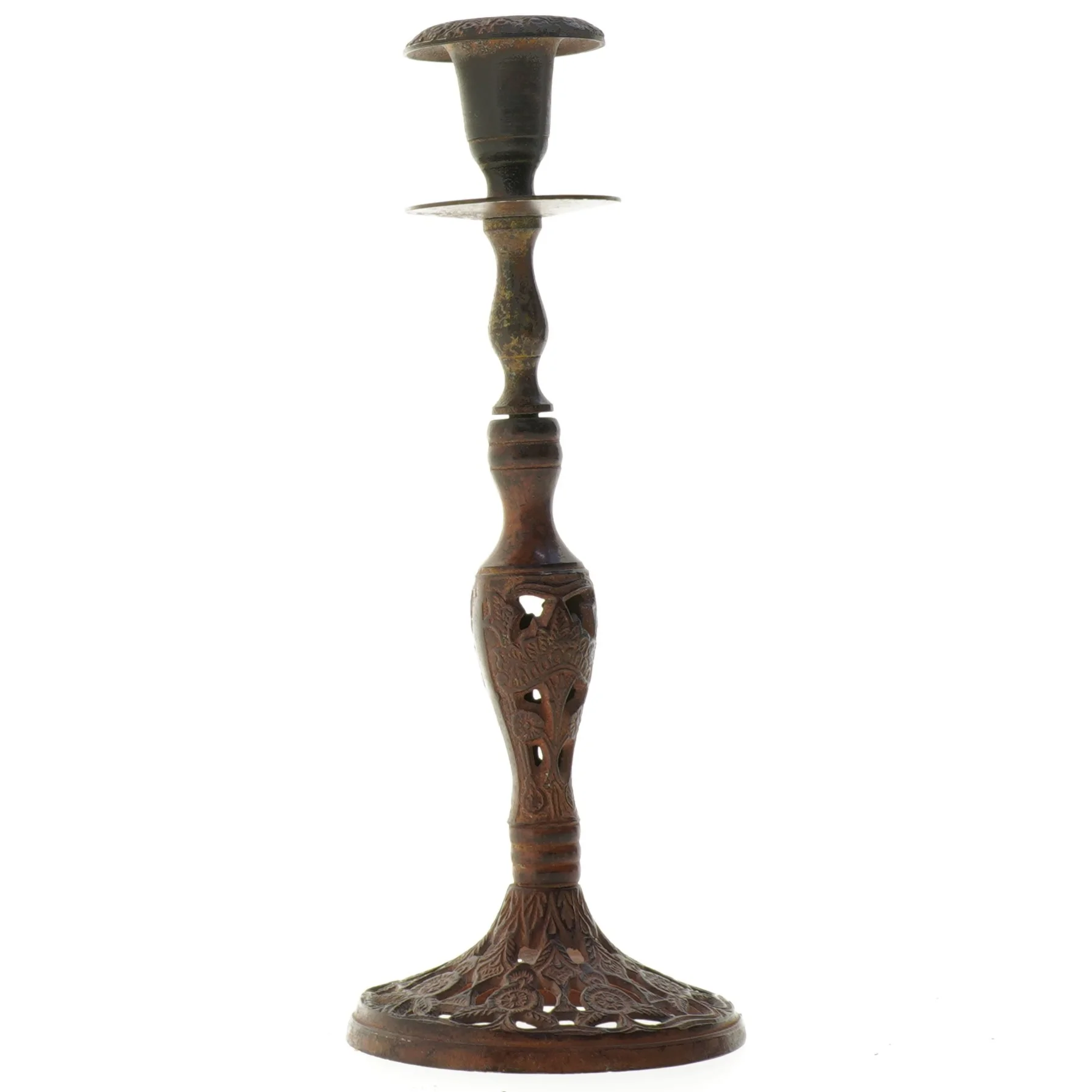 Støbejerns lysestage (str. 25 x 10 cm)