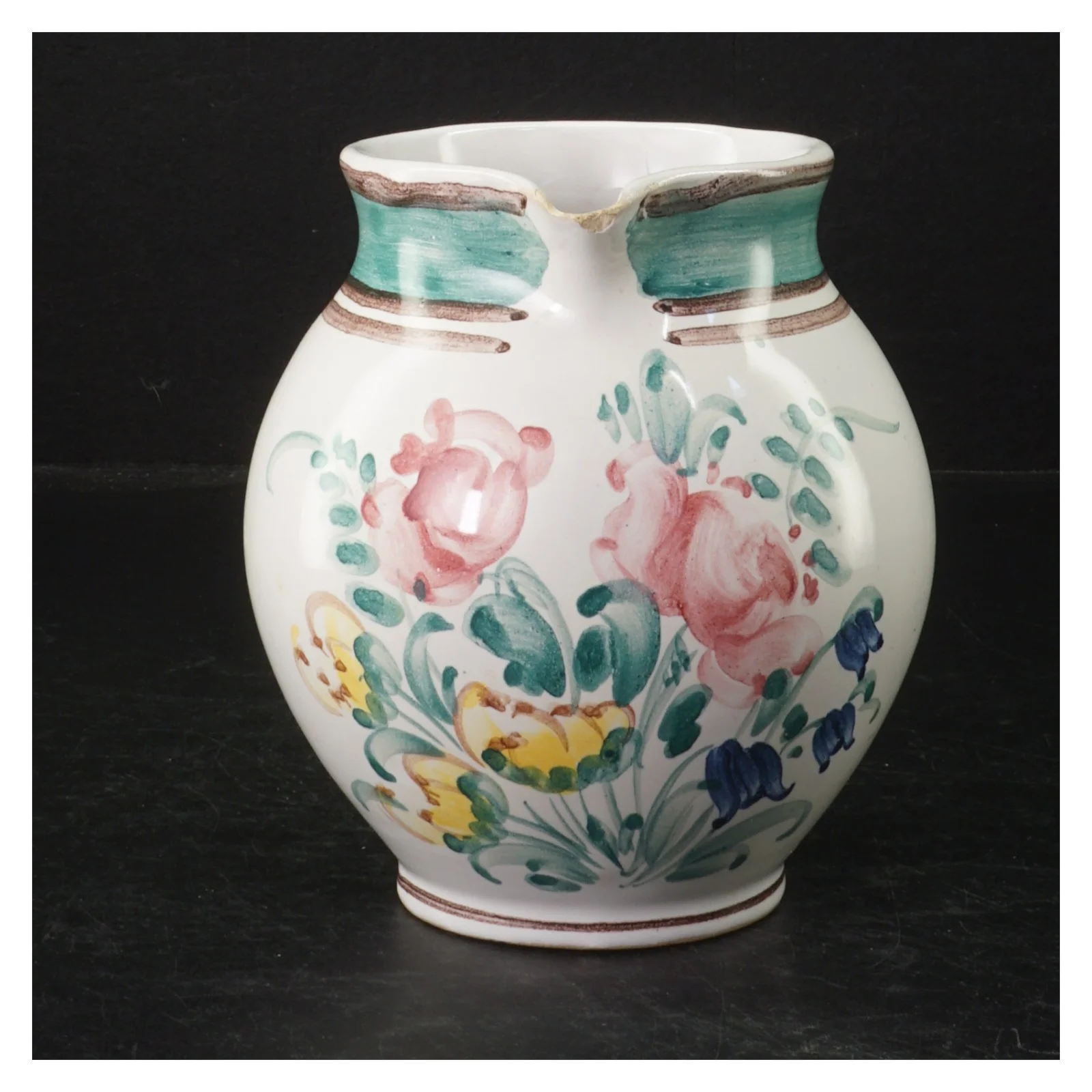 Dekoreret keramik kande fra Lars Syberg (str. H. 13,5 cm)