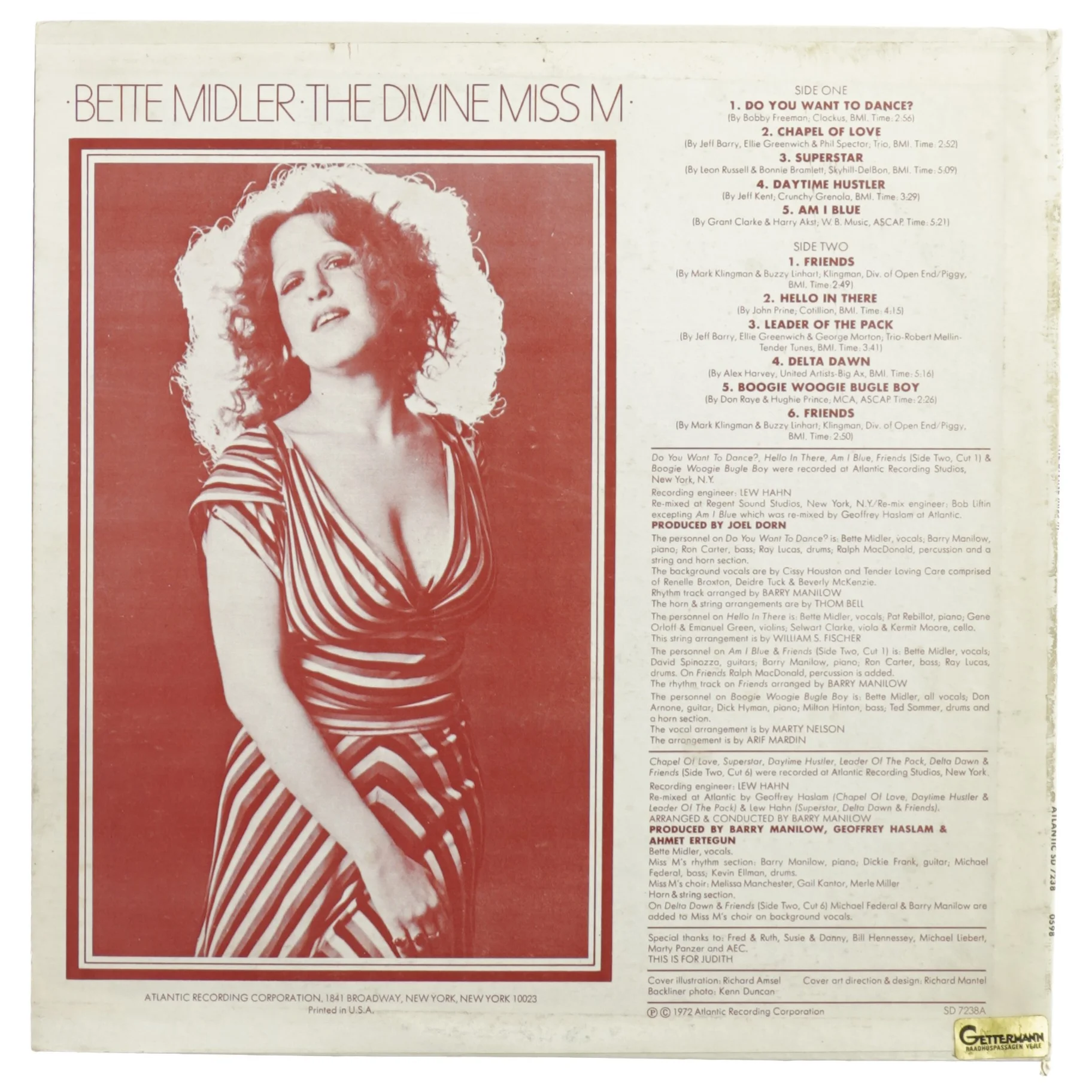 Bette Midler, the divine miss m (str. 31 x 31 cm)