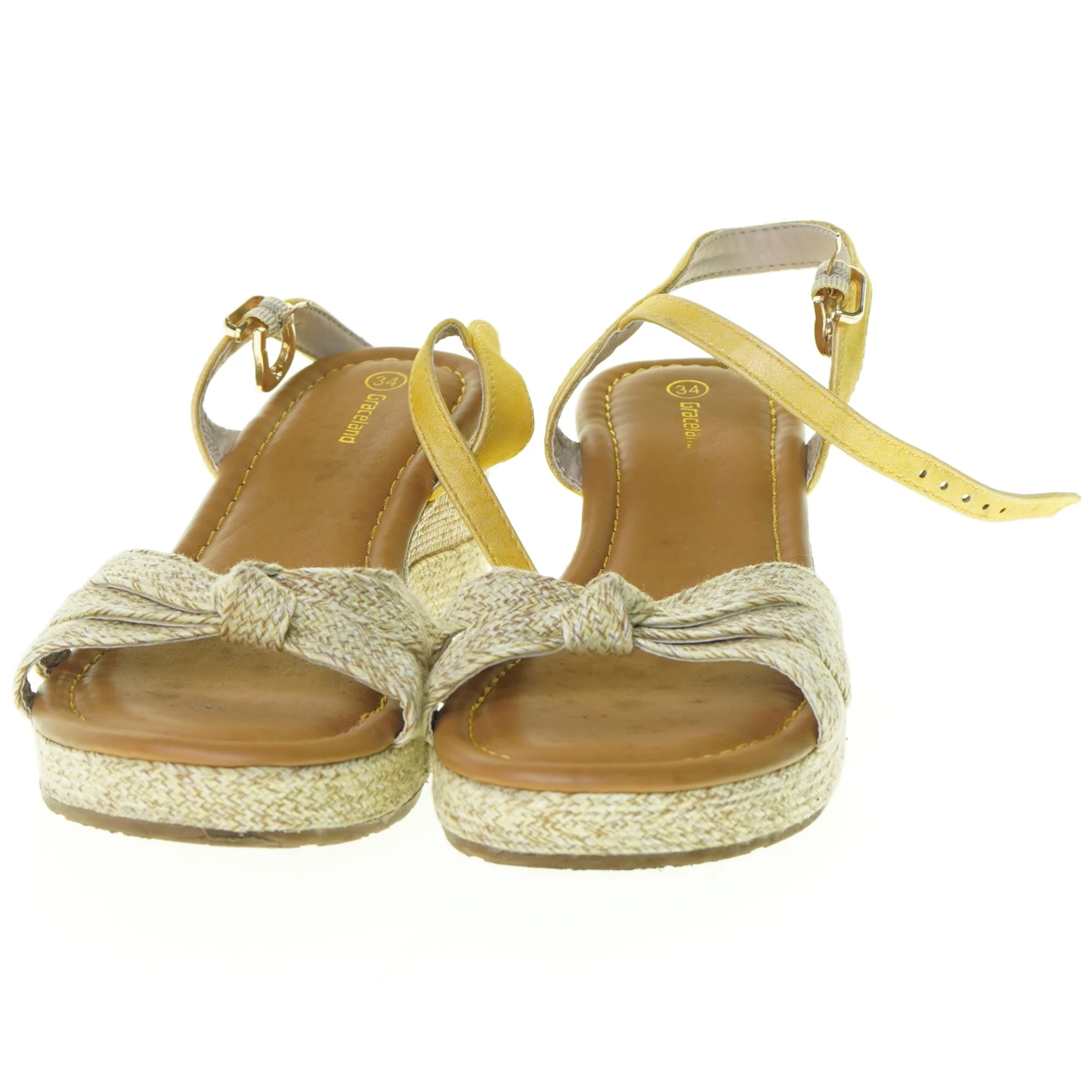 Gule kilehæl sandaler (str. 34)