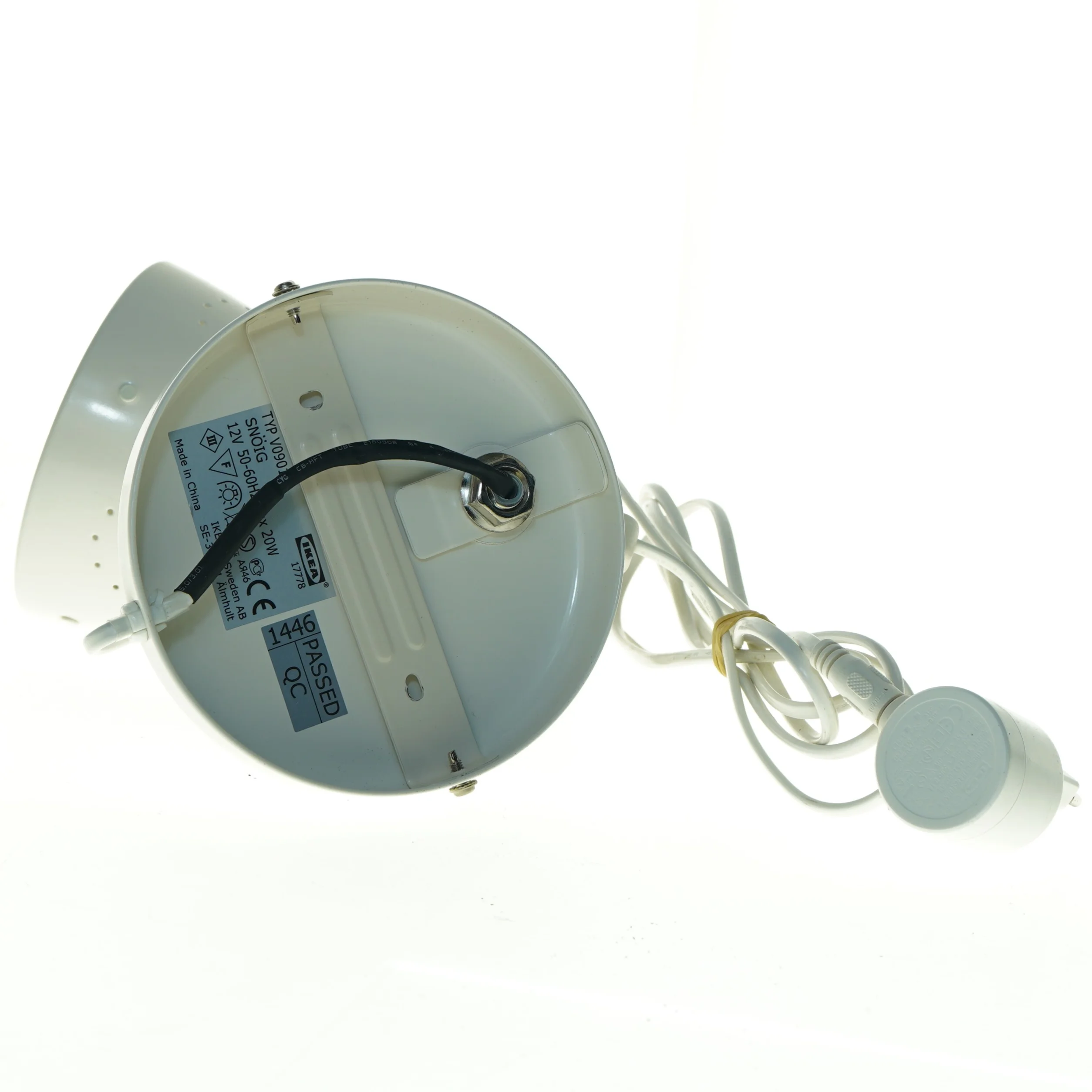 Hvid bordlampe (str. 20 x 17 25 cm)