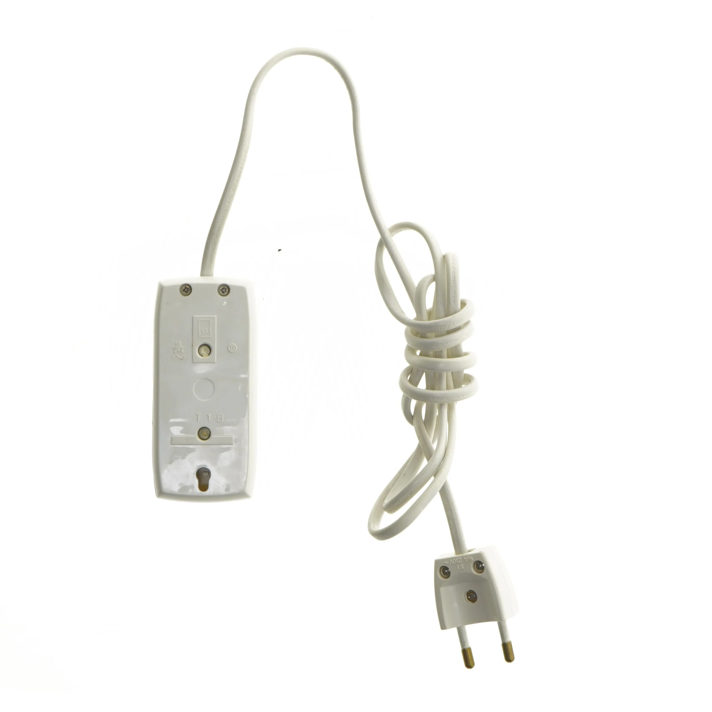 Hvid 3-dobbelt stikkontakt med ledning