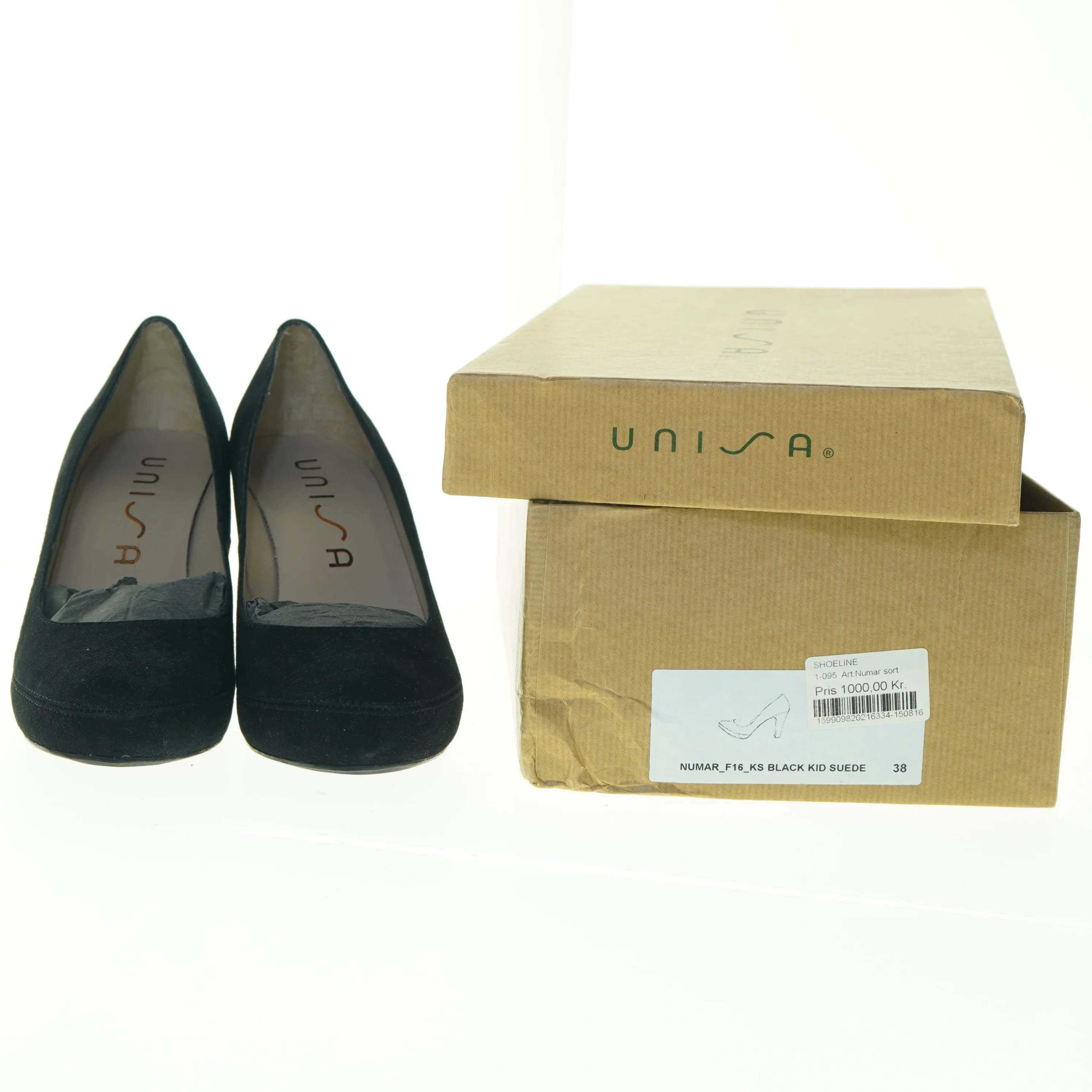 Unisa sorte ruskindspumps fra Unisa (str. 38)