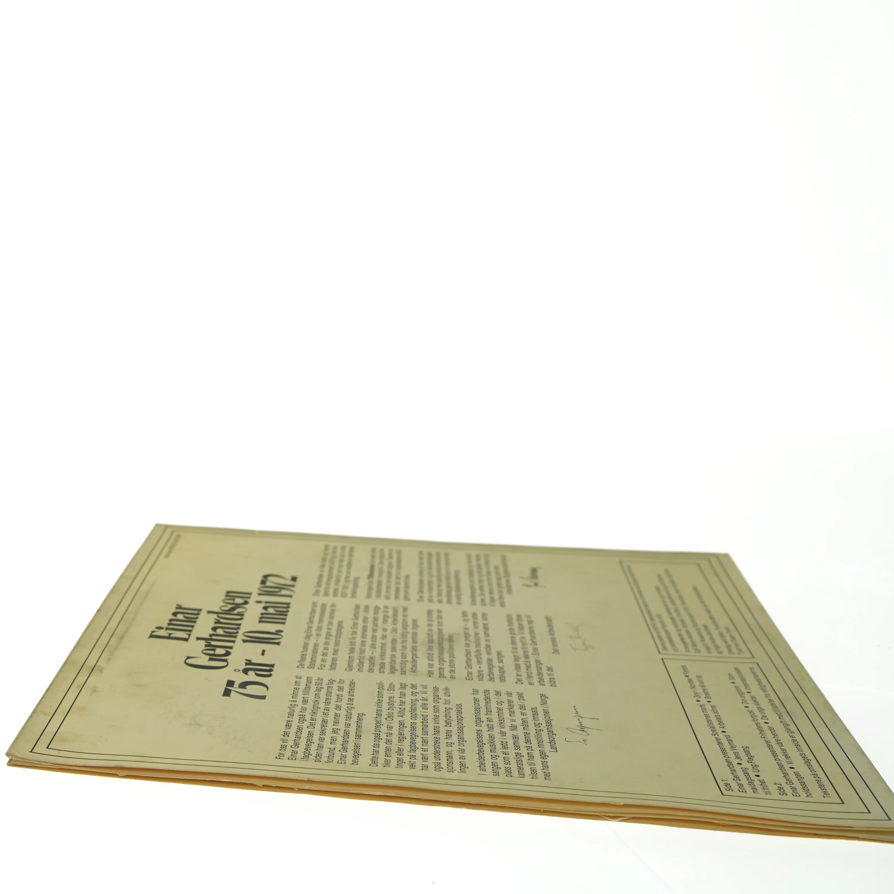 Einar Gerhardsen Vinylplade fra Nor-Disc