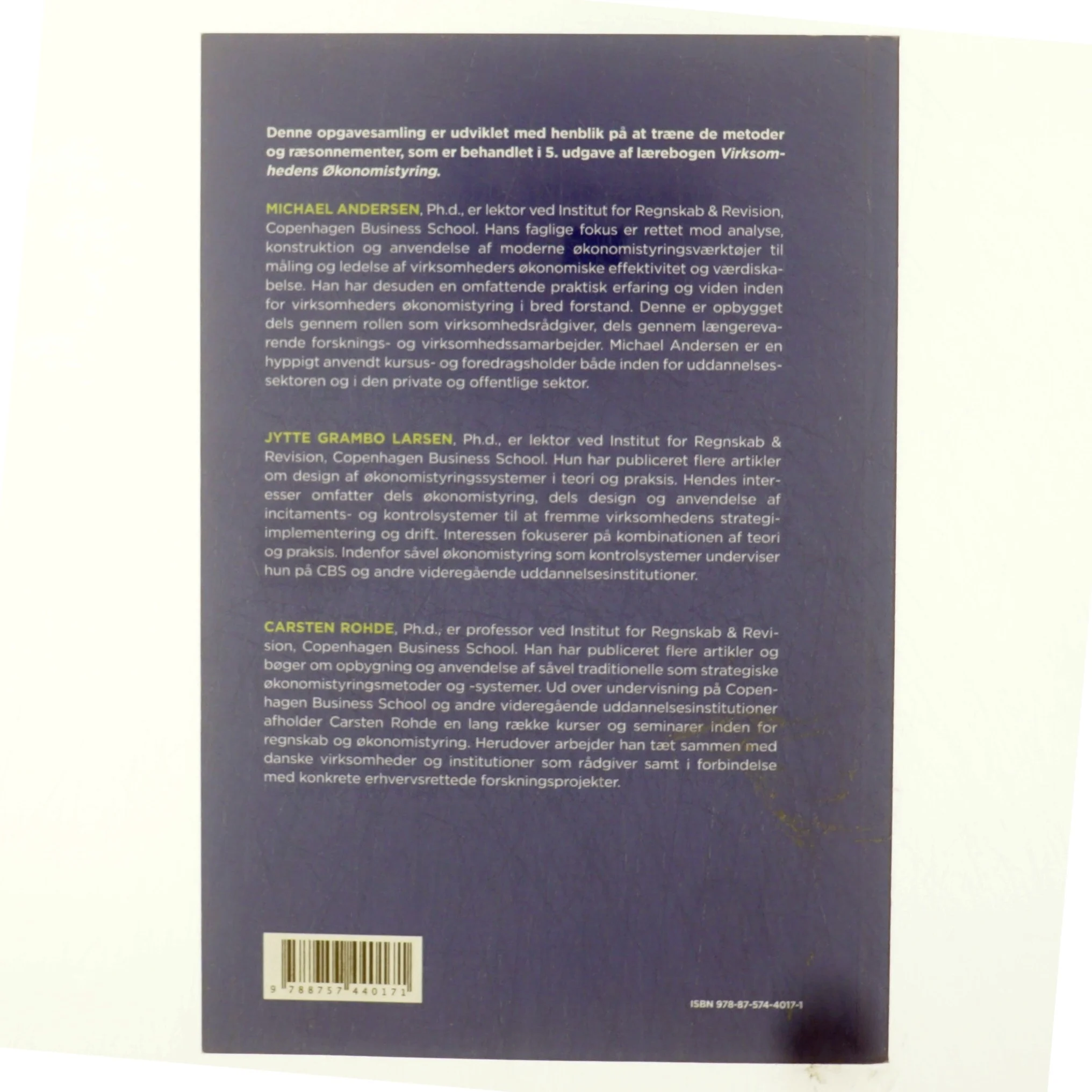 Opgavesamling til virksomhedens økonomistyring af Michael Andersen (Bog)