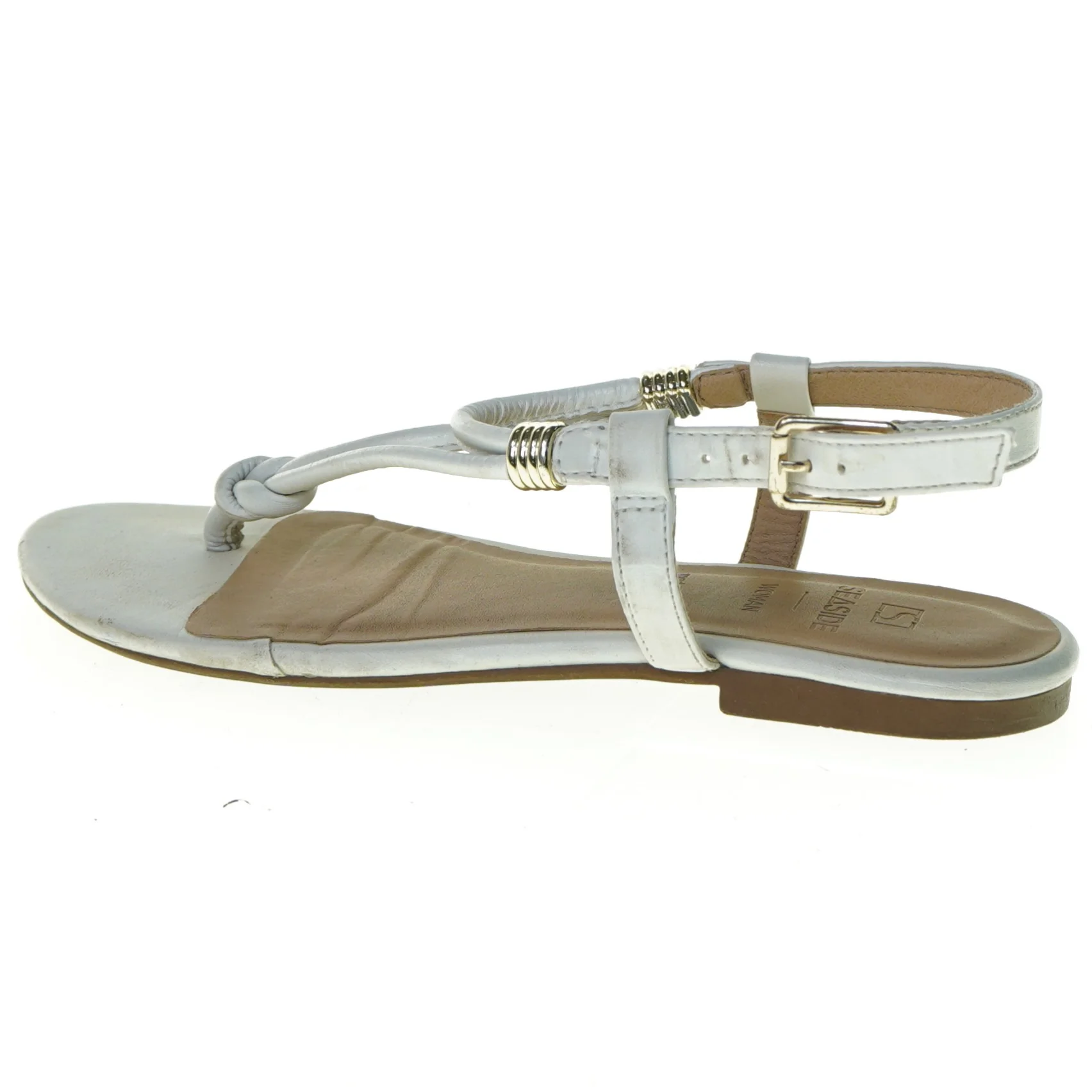 Hvide sandaler med remme fra Seaside (str. 35)