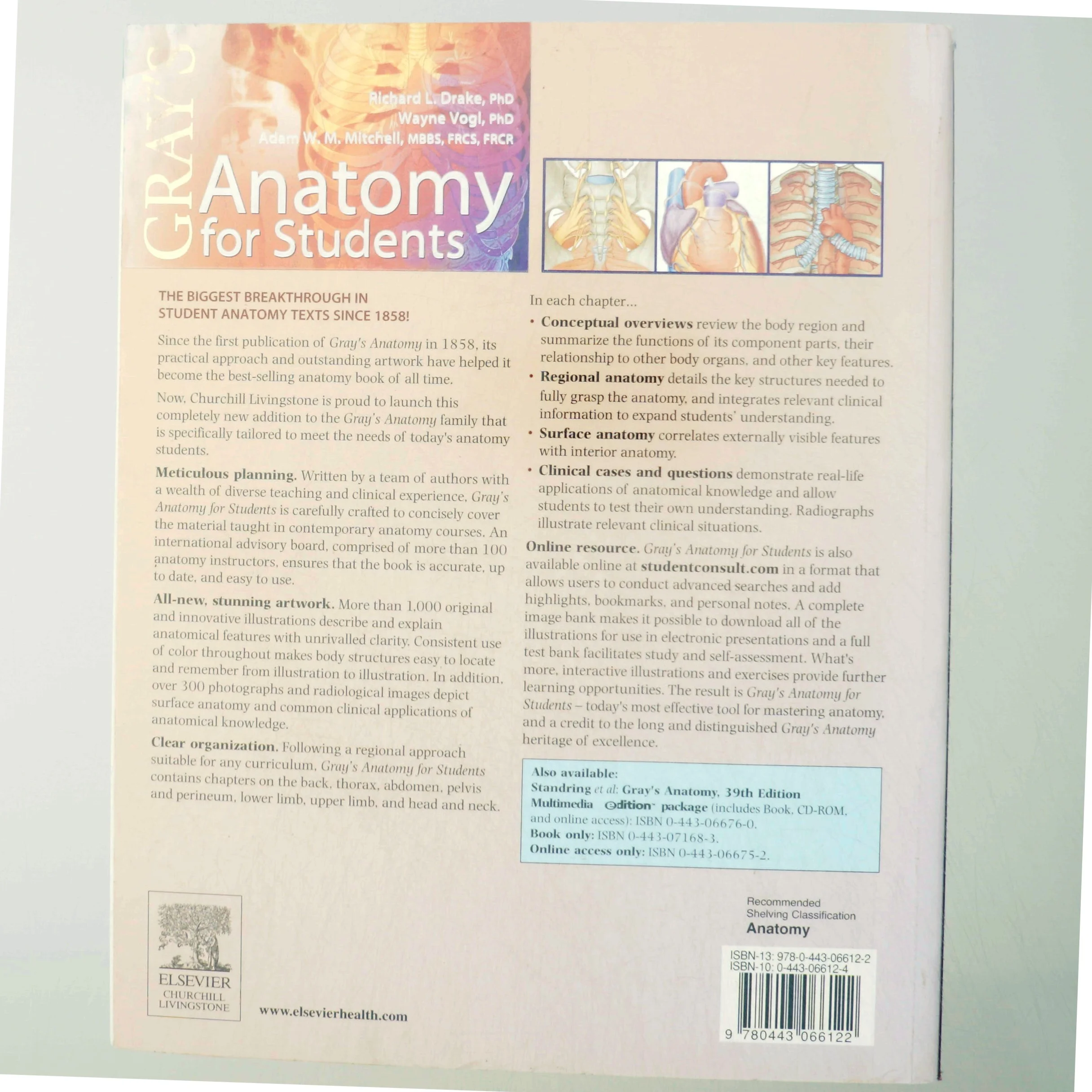 Gray's anatomy for students (Bog)