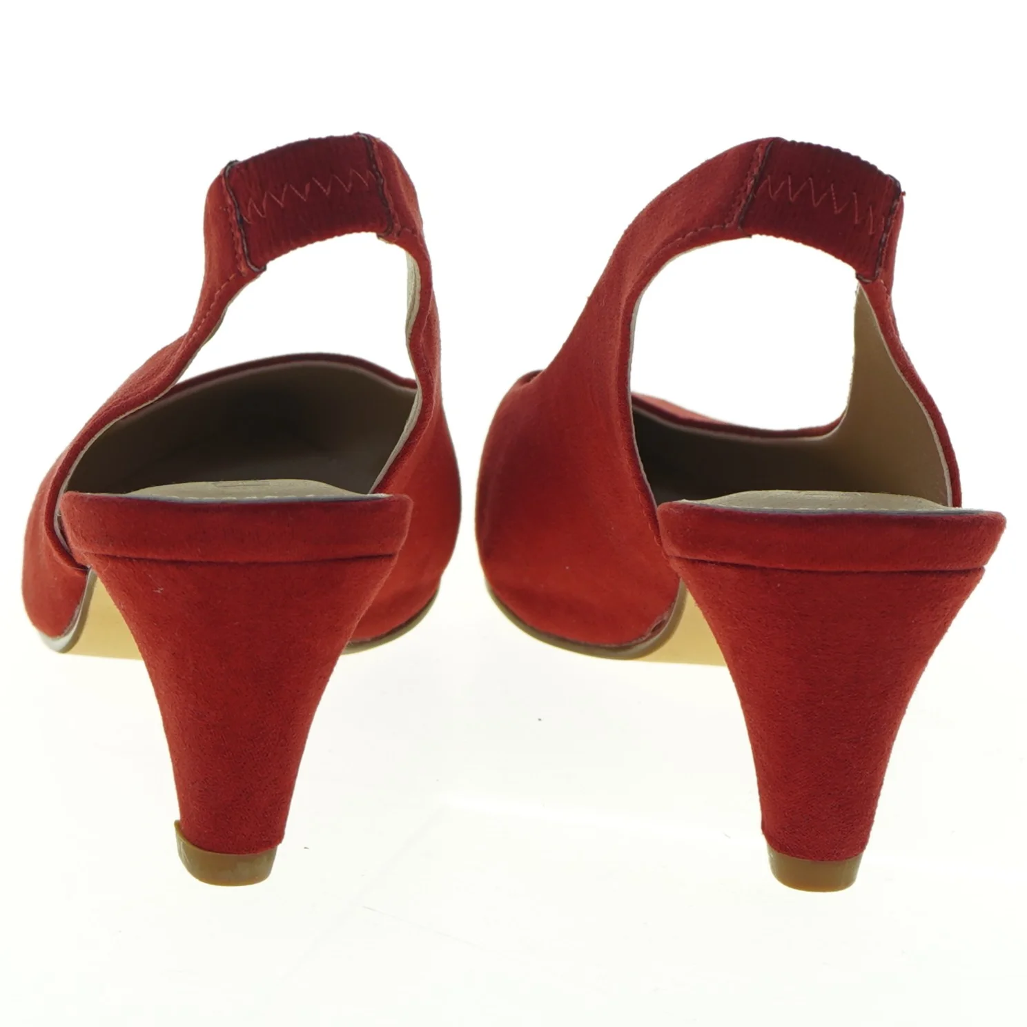 Røde ruskindspumps (str. 38)