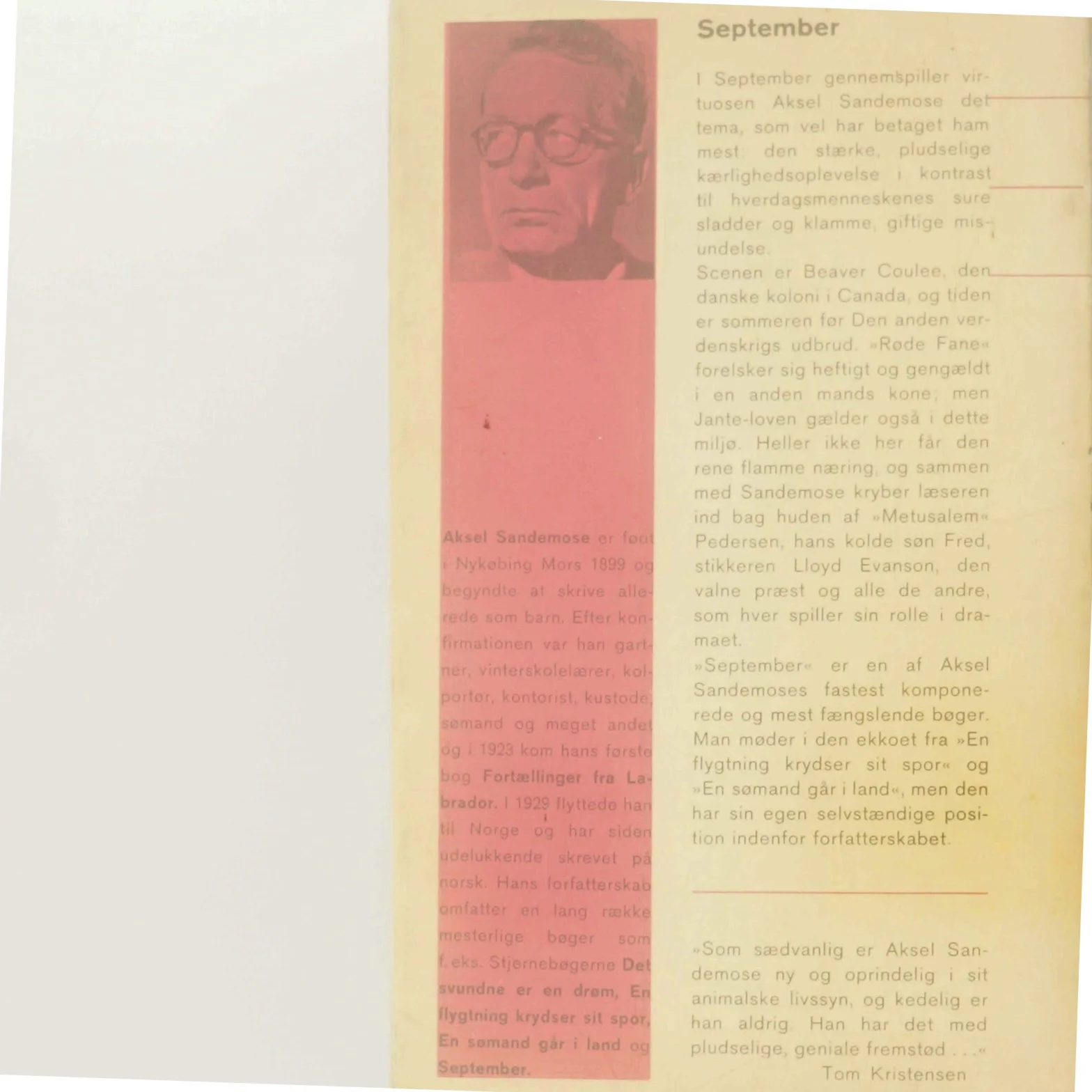 September af Aksel Sandemose (Bog)