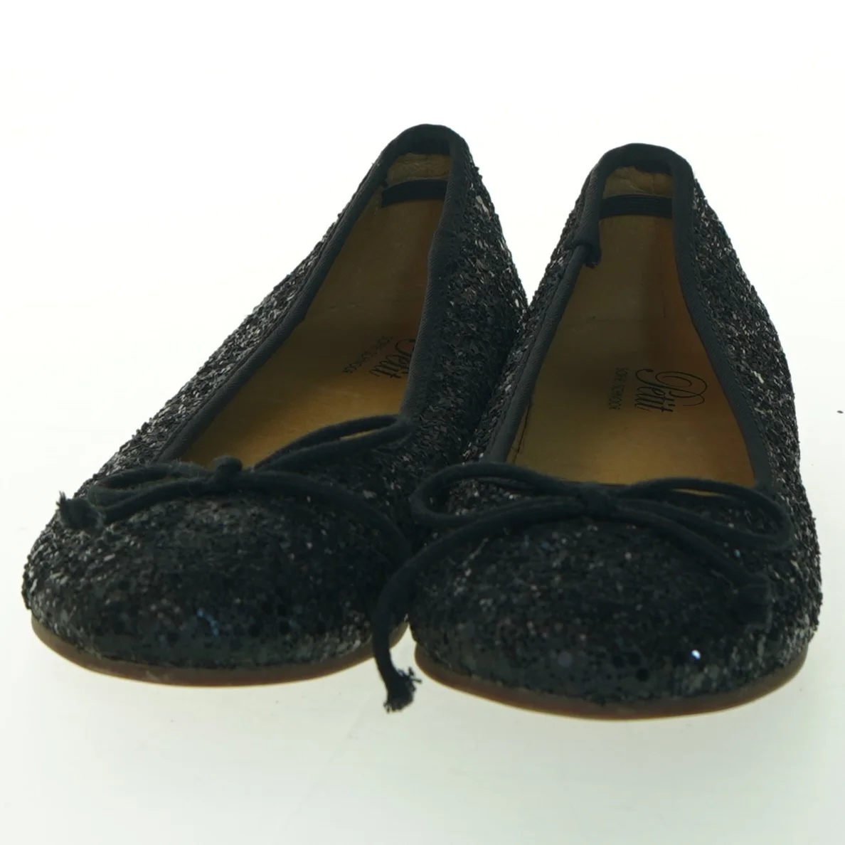 Glitrende sorte ballerina sko fra Petit (str. 32 )