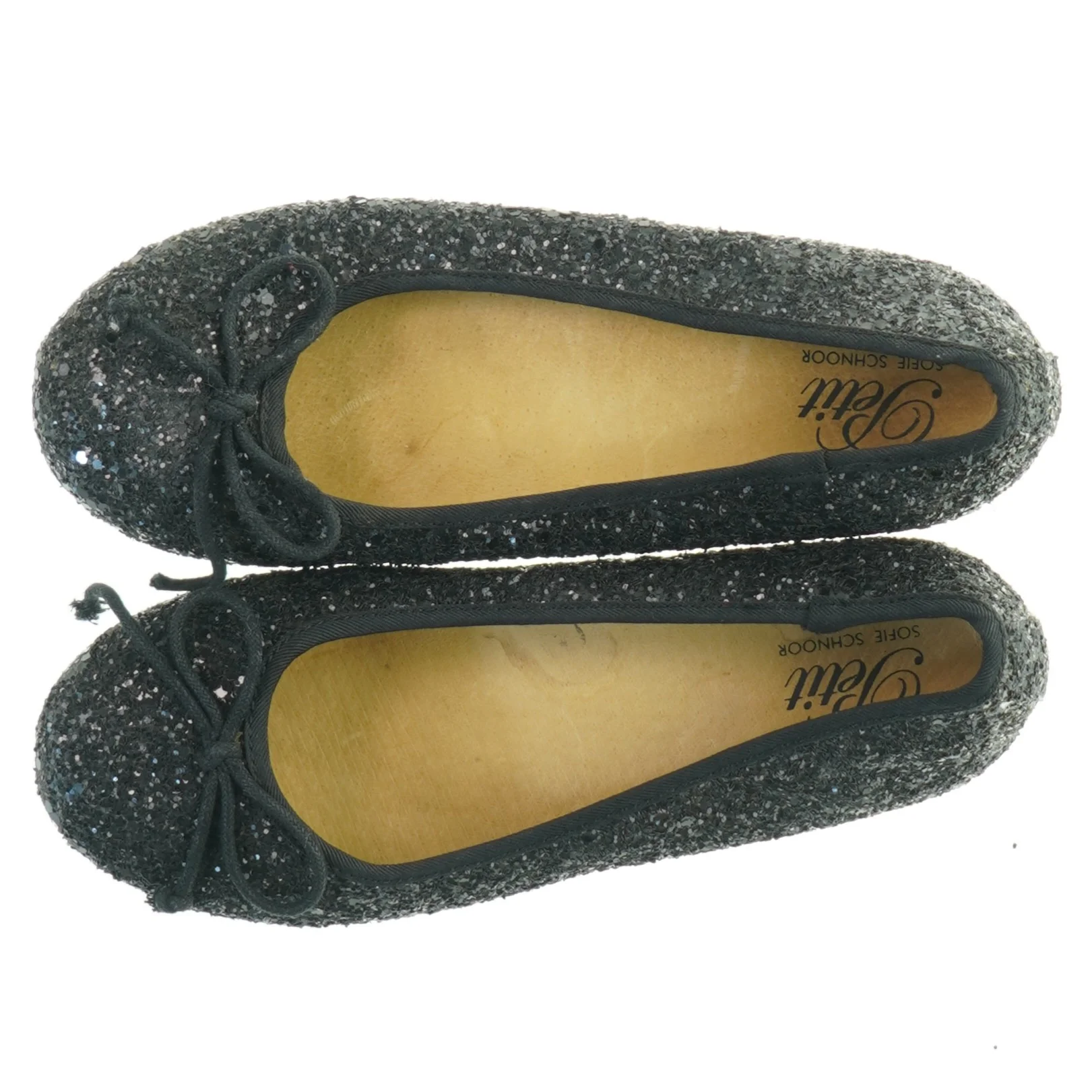 Glitrende sorte ballerina sko fra Petit (str. 32 )