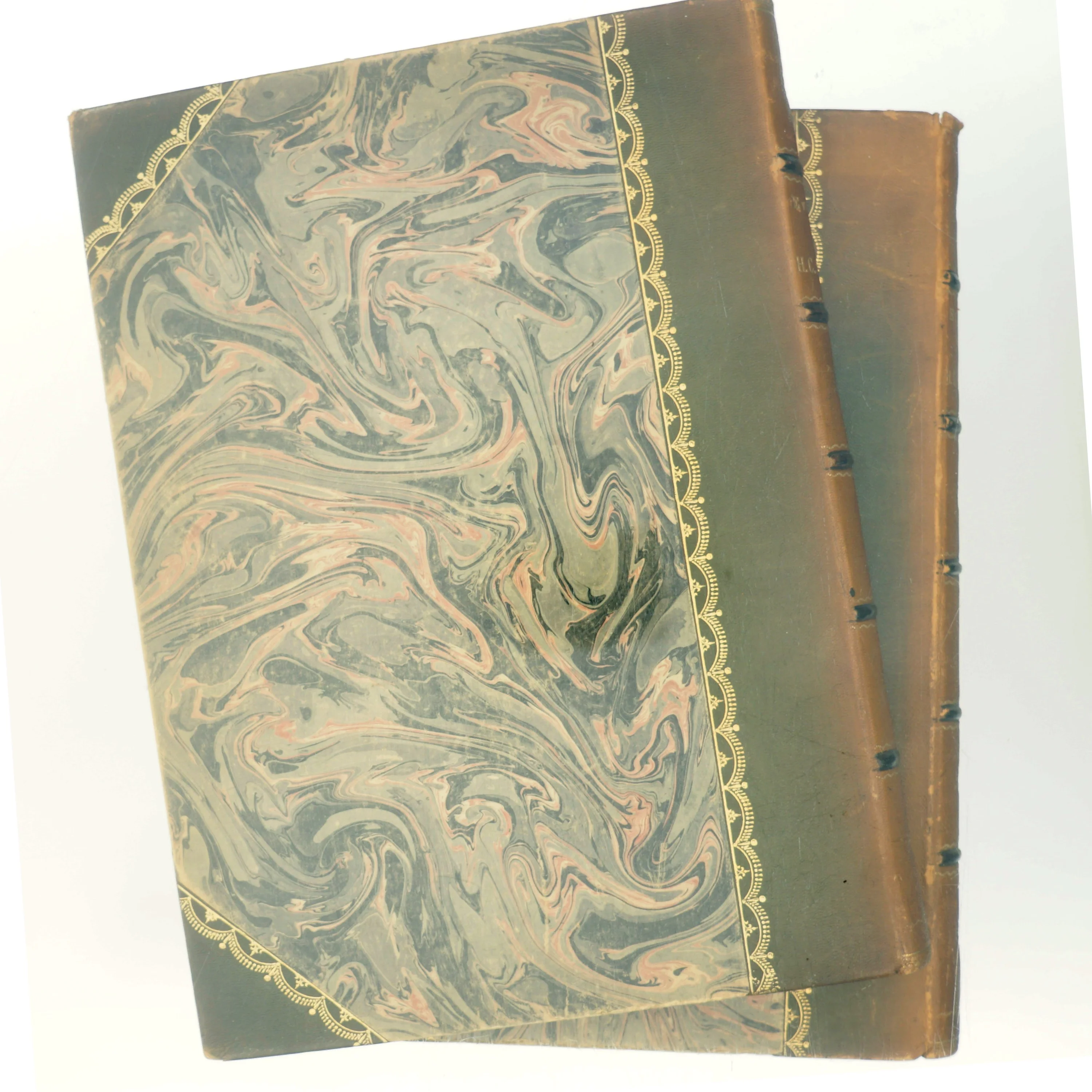 Antikke bøger med marmoreret cover (Bog)