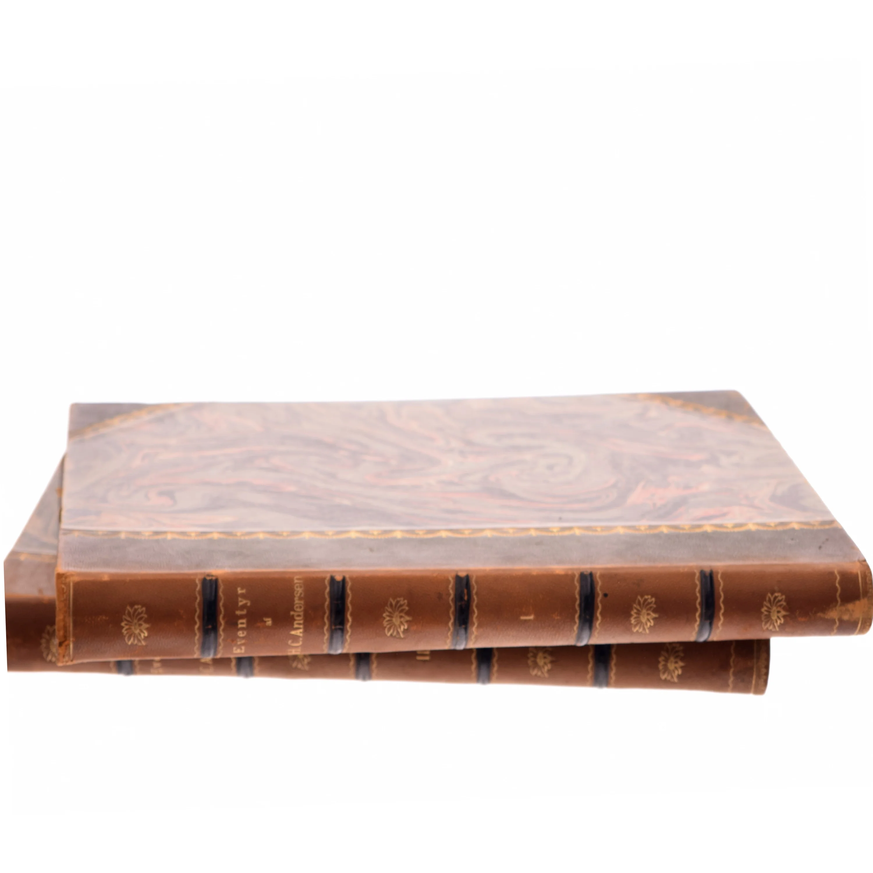 Antikke bøger med marmoreret cover (Bog)