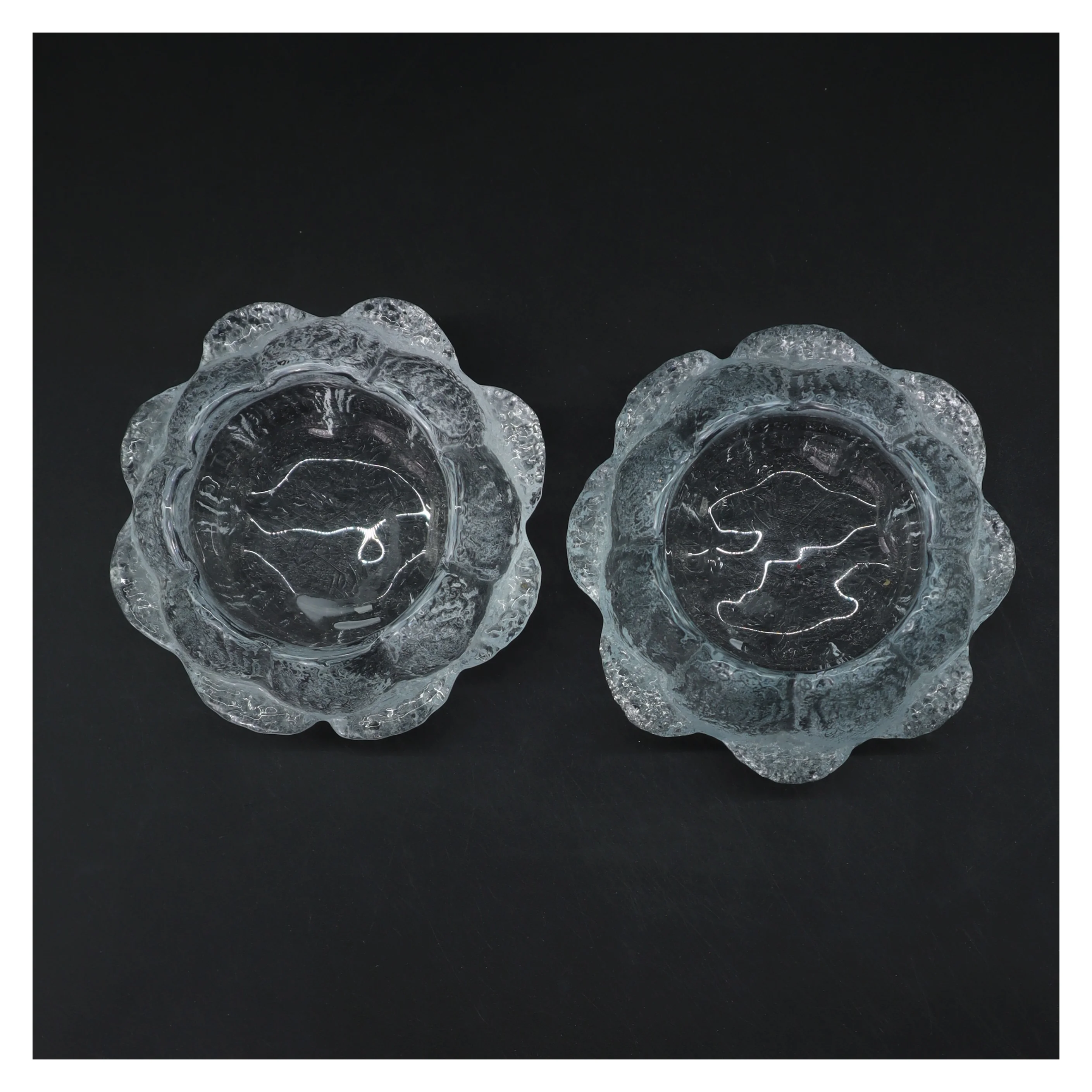 Glasskåle, blomstermønster (str. 13,5 cm)