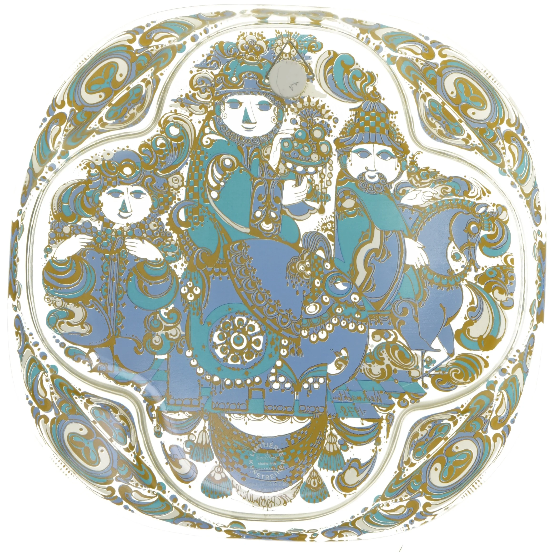 Rosenthal juleplatte 1978 fra Bjørn Wiinblad i original emballage (str. 29x29 cm)