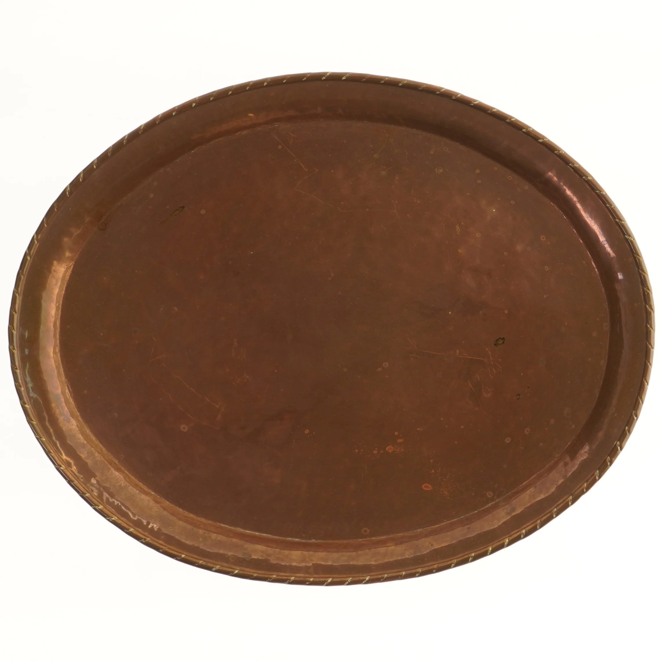 Rund kobberbakke (str. 47x37 cm)