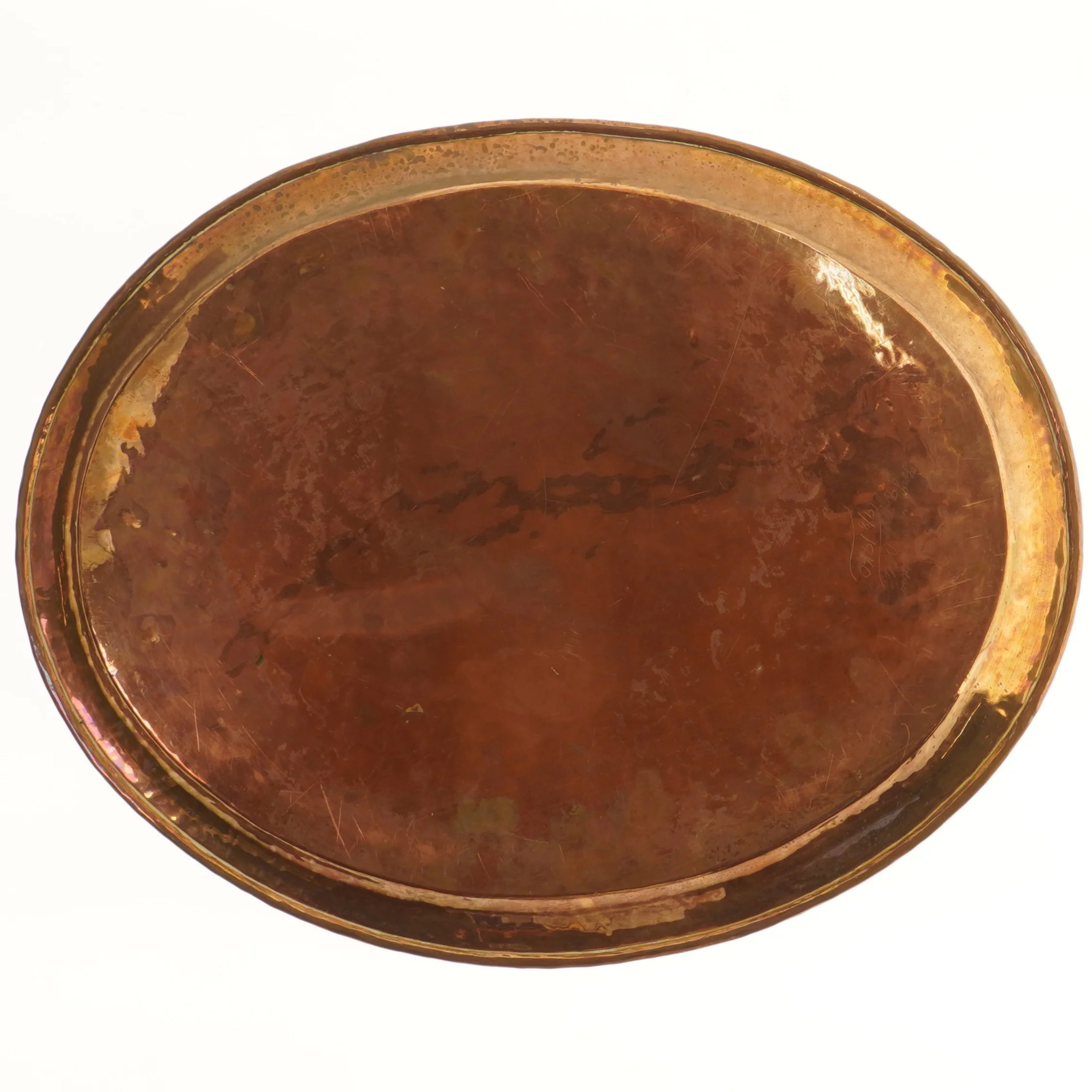 Rund kobberbakke (str. 47x37 cm)