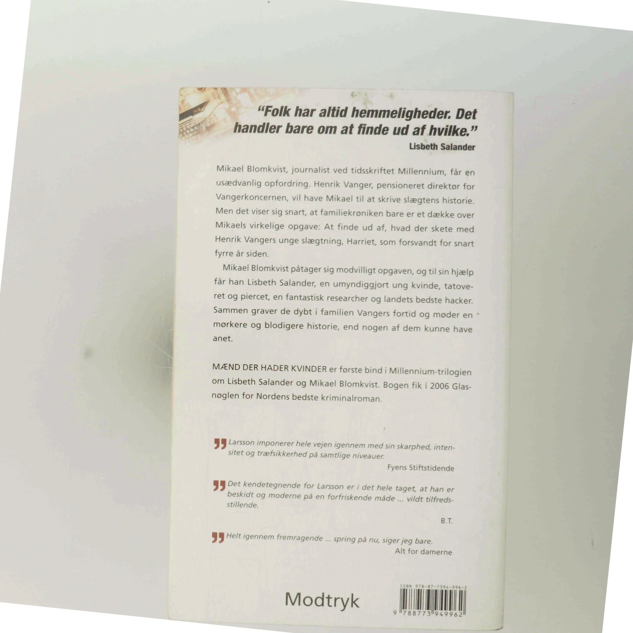 Mænd der hader kvinder af Stieg Larsson (Bog)