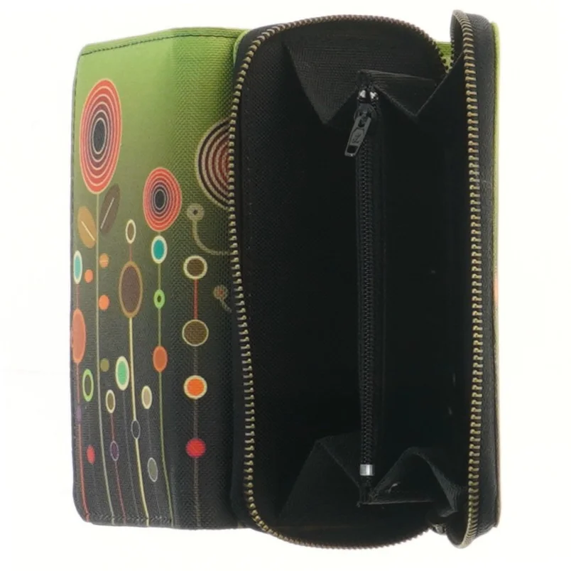 Farverig pung med blomsterdesign (str. 15x9 cm)