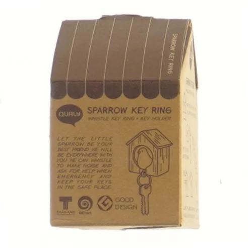 Sparrow nøglering og holder fra Qualy (str. 7x8,5x5 cm)