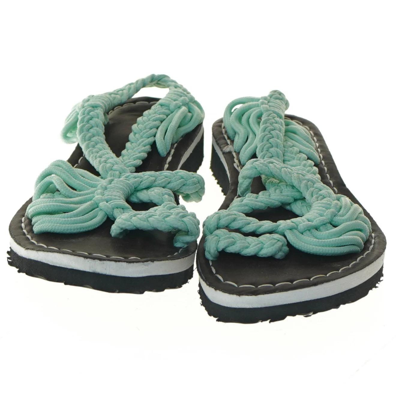 Grønne sandaler med flettet design (str. 25 cm)