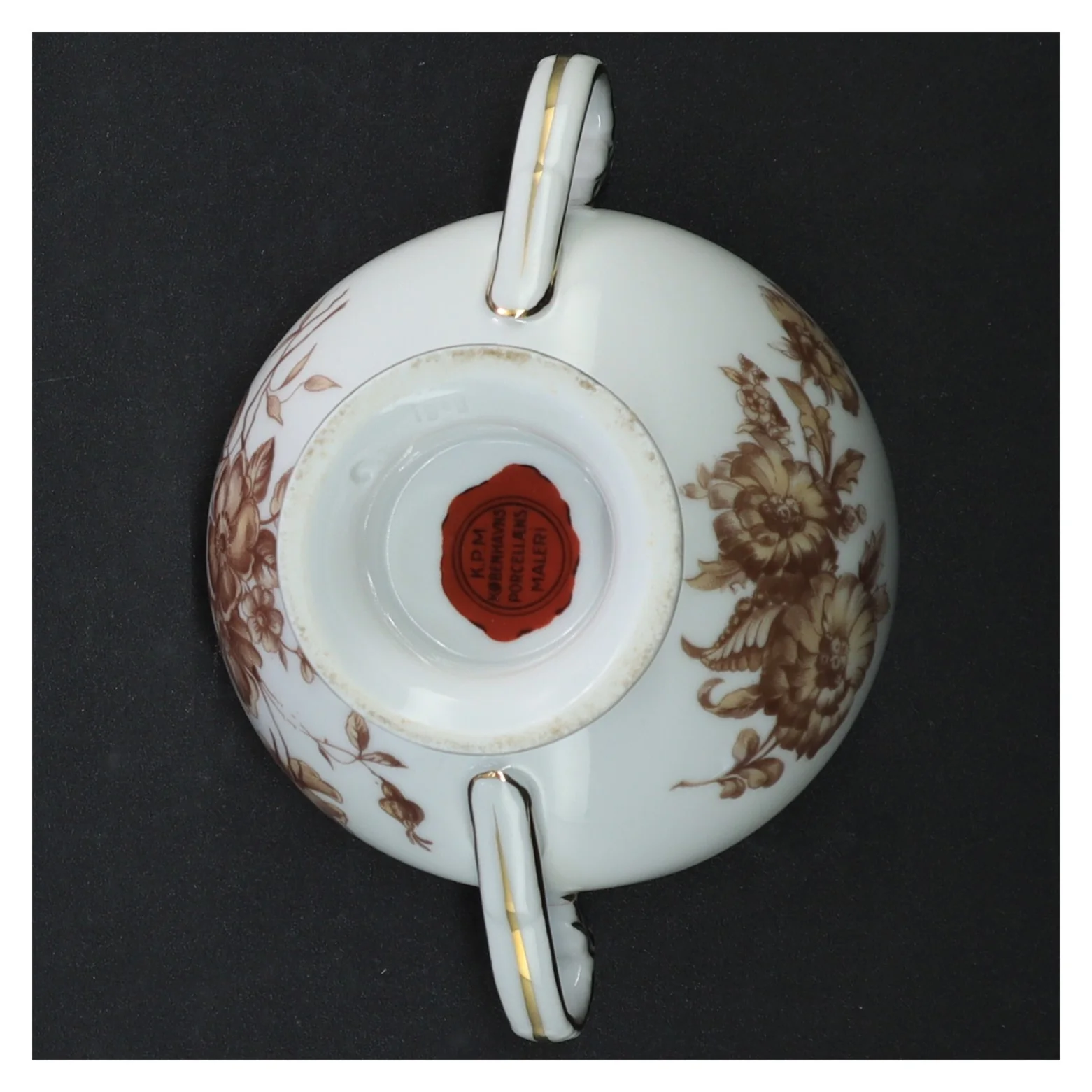 Porcelænssukkerskål med låg (str. Ø 11 cm)