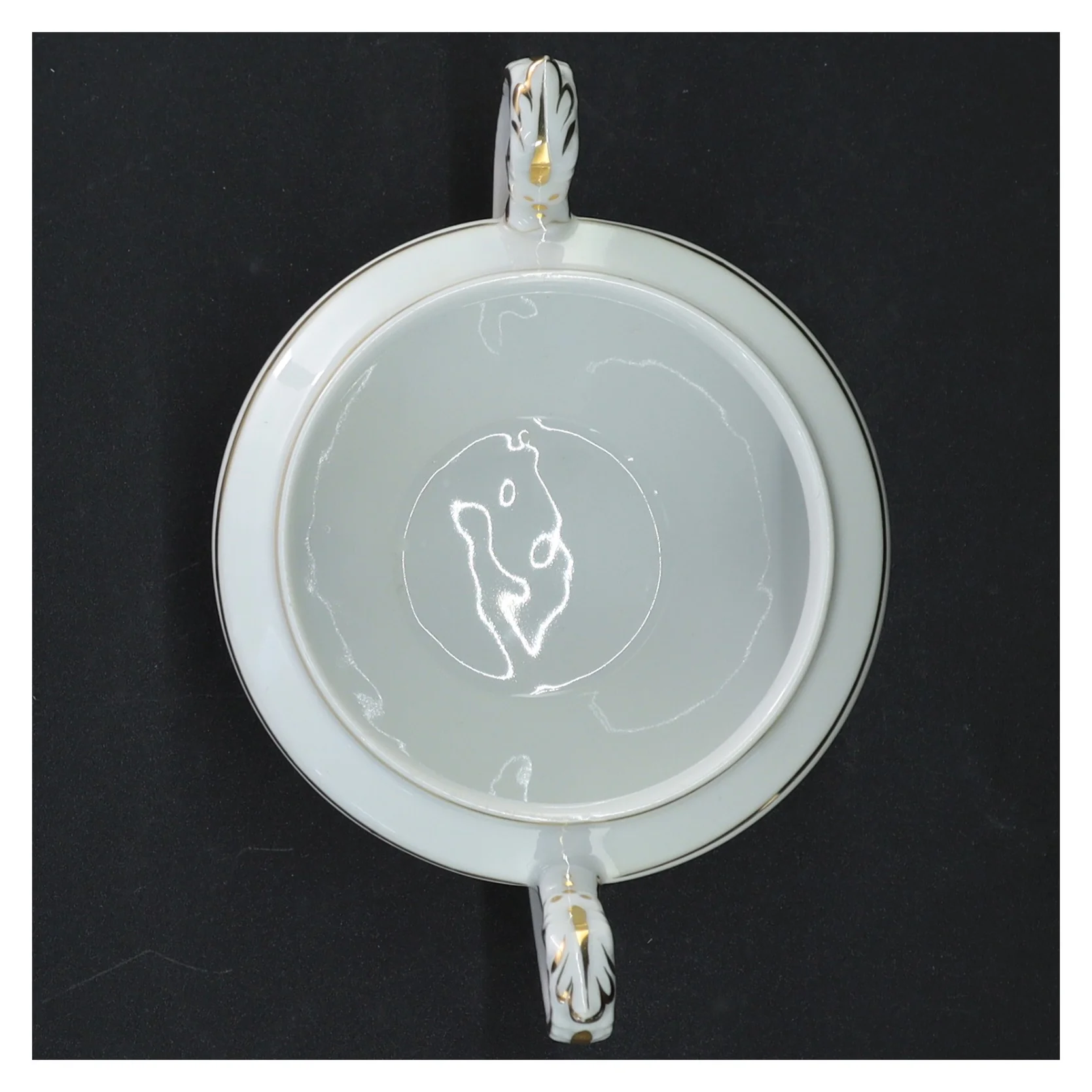 Porcelænssukkerskål med låg (str. Ø 11 cm)