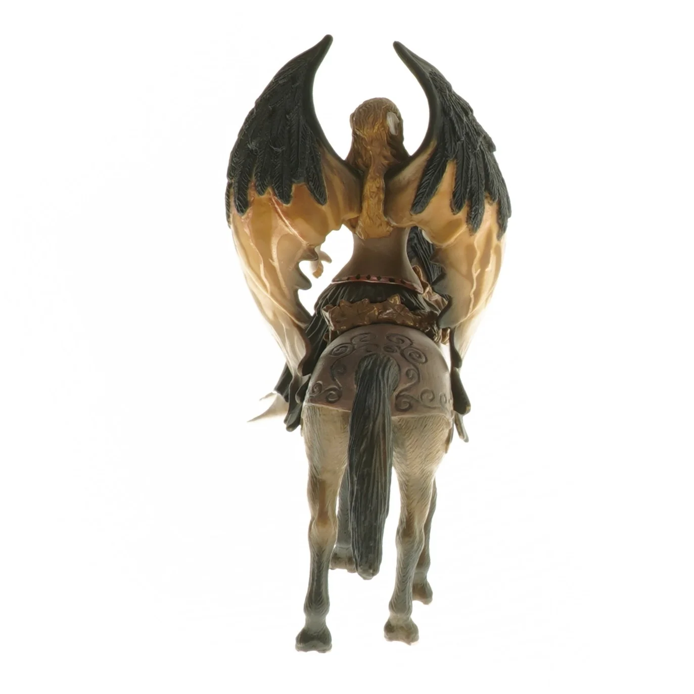 Figur af kvinde på hest med drage fra Schleich (str. 16 cm)