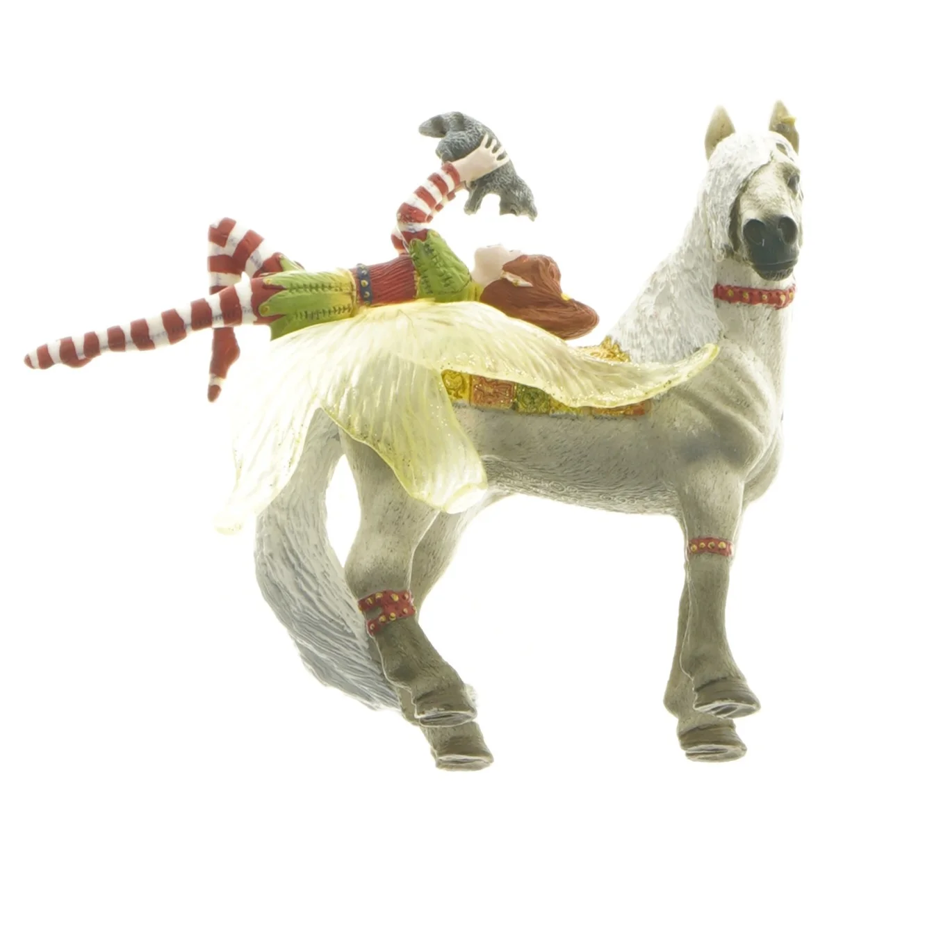Dekorativ figur af hest og pige fra Schleich (str. 12 cm)