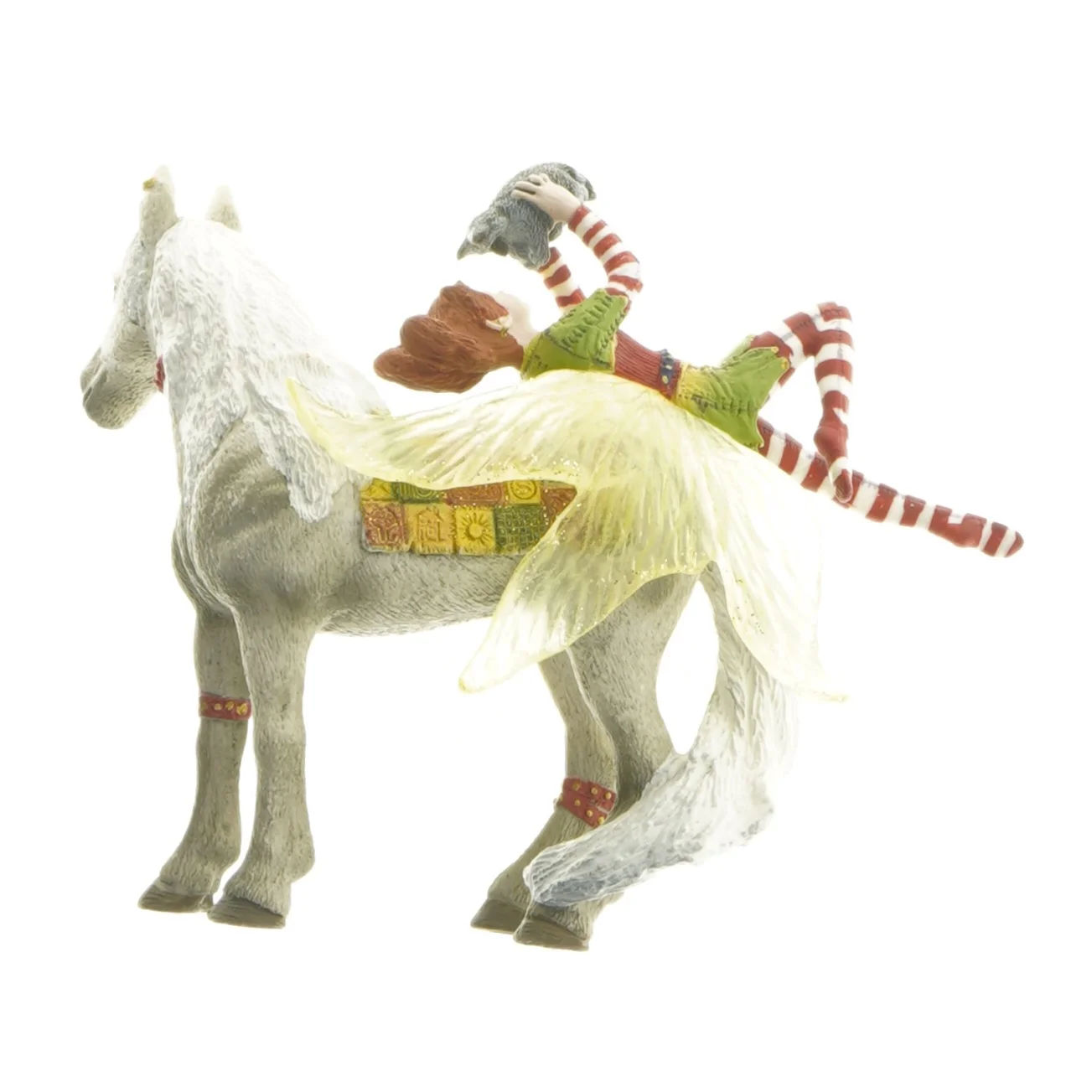 Dekorativ figur af hest og pige fra Schleich (str. 12 cm)