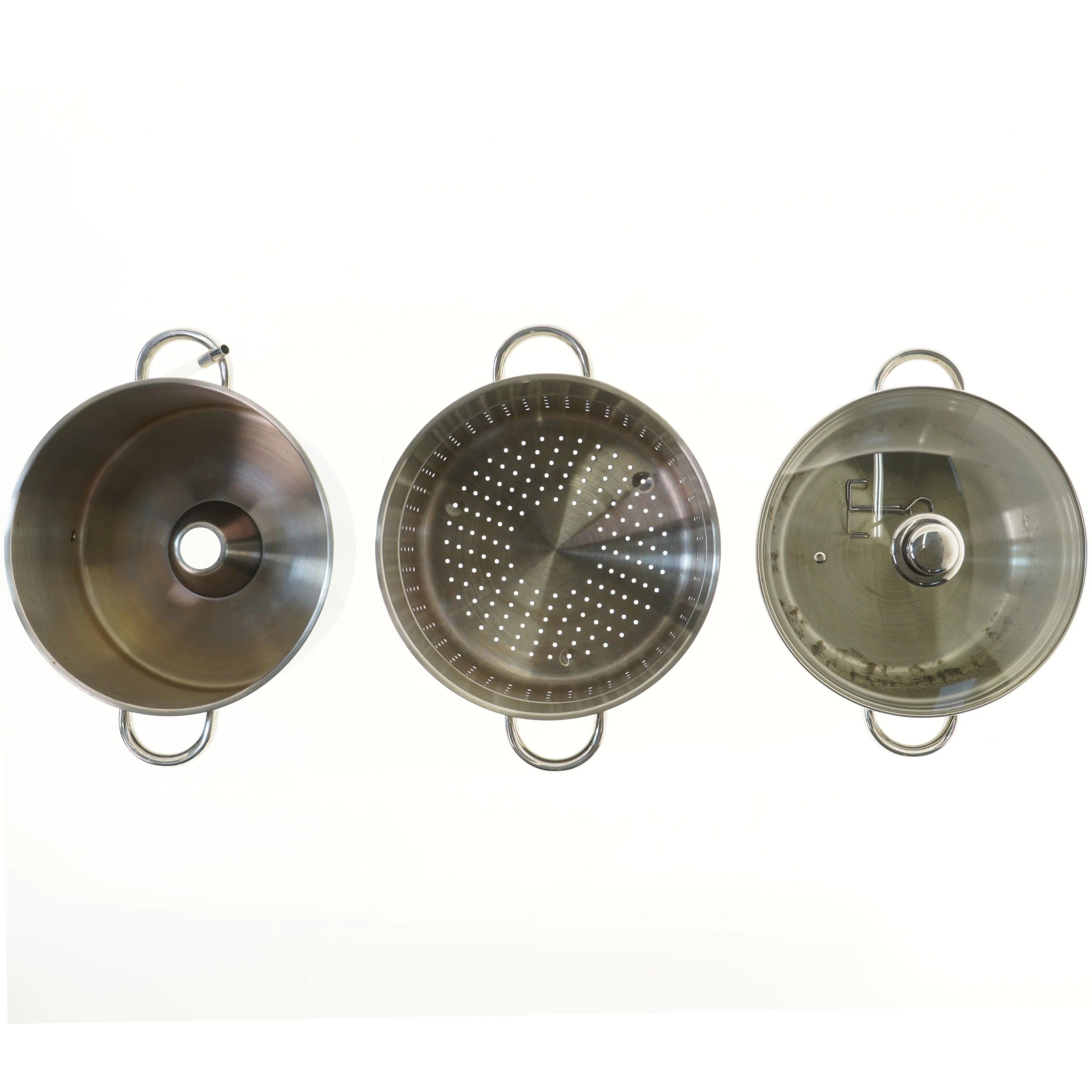 Saftkoger med låg og slange fra SJÖBO (str. Ø 27,5 og 27,5 og 26 cm)