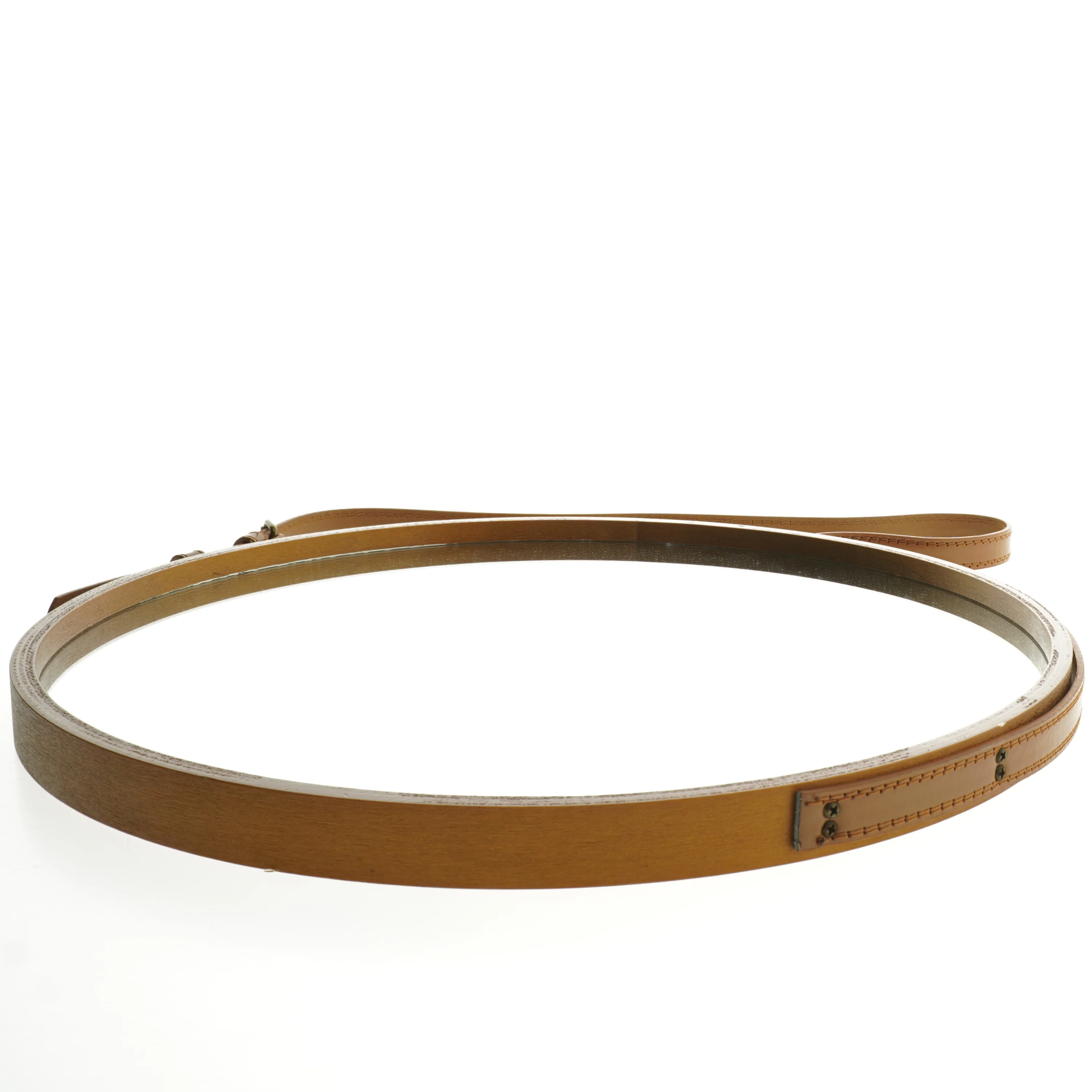 Rundt spejl med rem fra Living Art (str. Ø 40 cm)