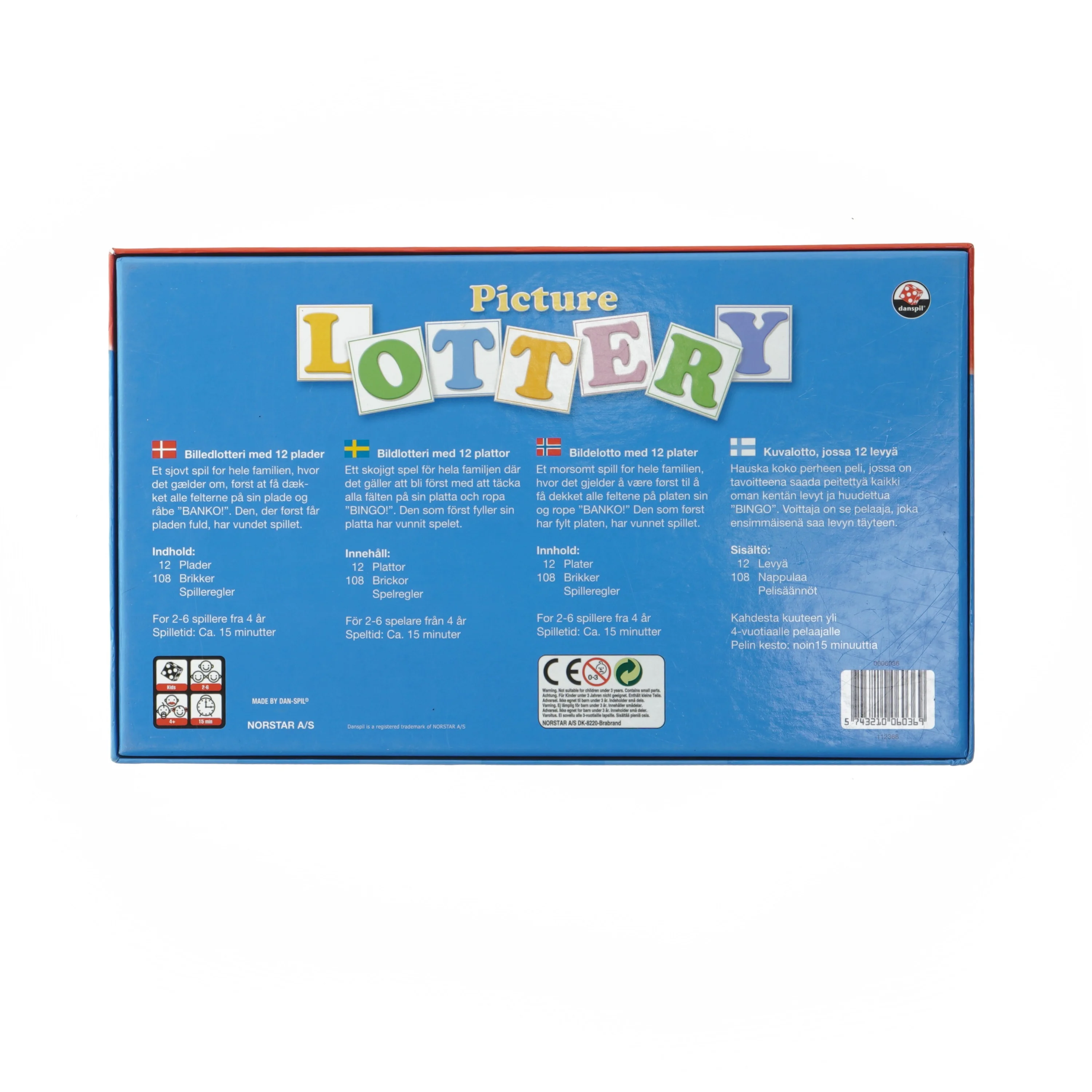 Billedlotteri spil fra Danspil (str. 4x32x19 cm)