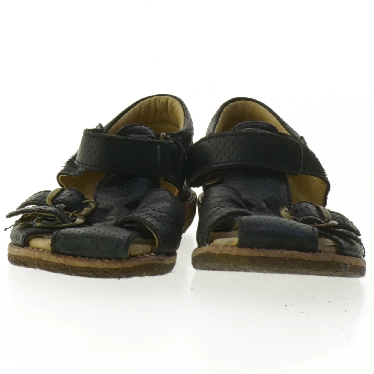 Børnesandaler i sort læder (str. Længde. 23 cm)