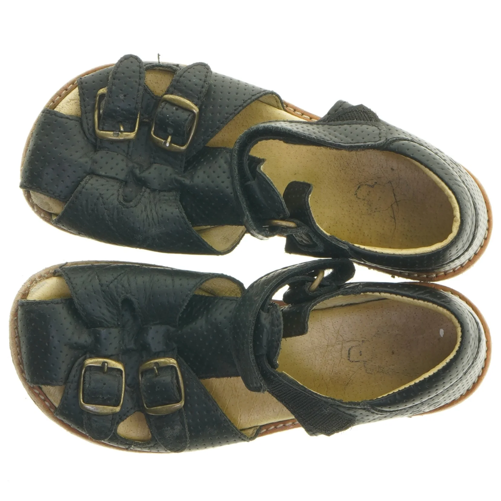 Børnesandaler i sort læder (str. Længde. 23 cm)