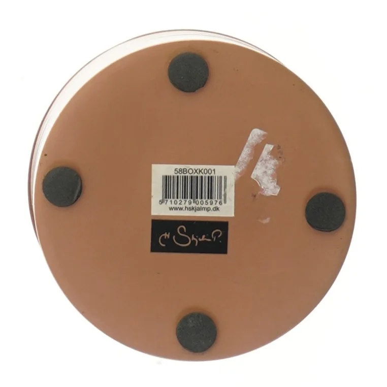 Rund metalopbevaringsboks (str. Ø 12 cm længde 8,5 cm)