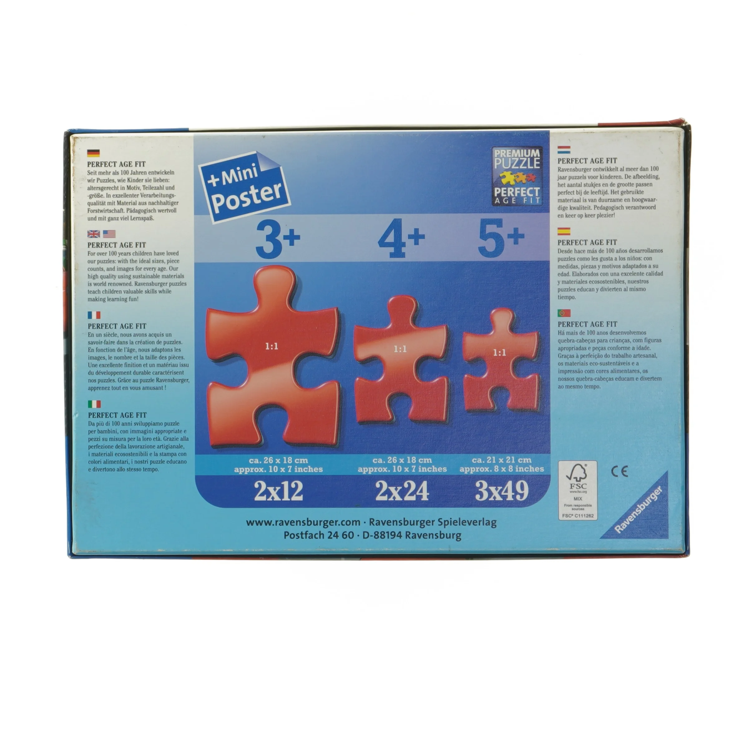 Ravensburger puslespil 2 x 12 brikker fra Disney (str. 2 x 12 brikker)