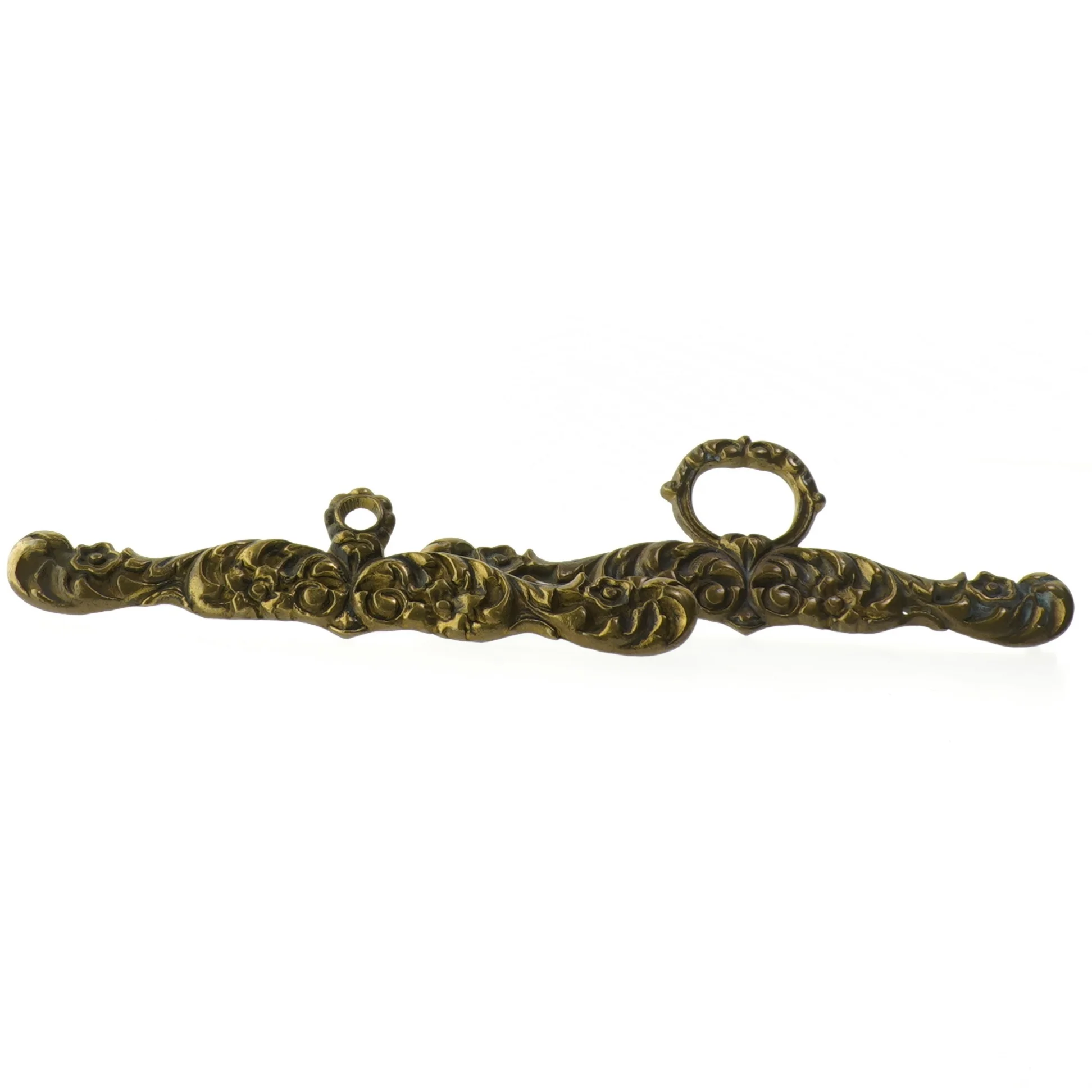 Antik messing ophæng til klokkestræng(str. 18 cm)