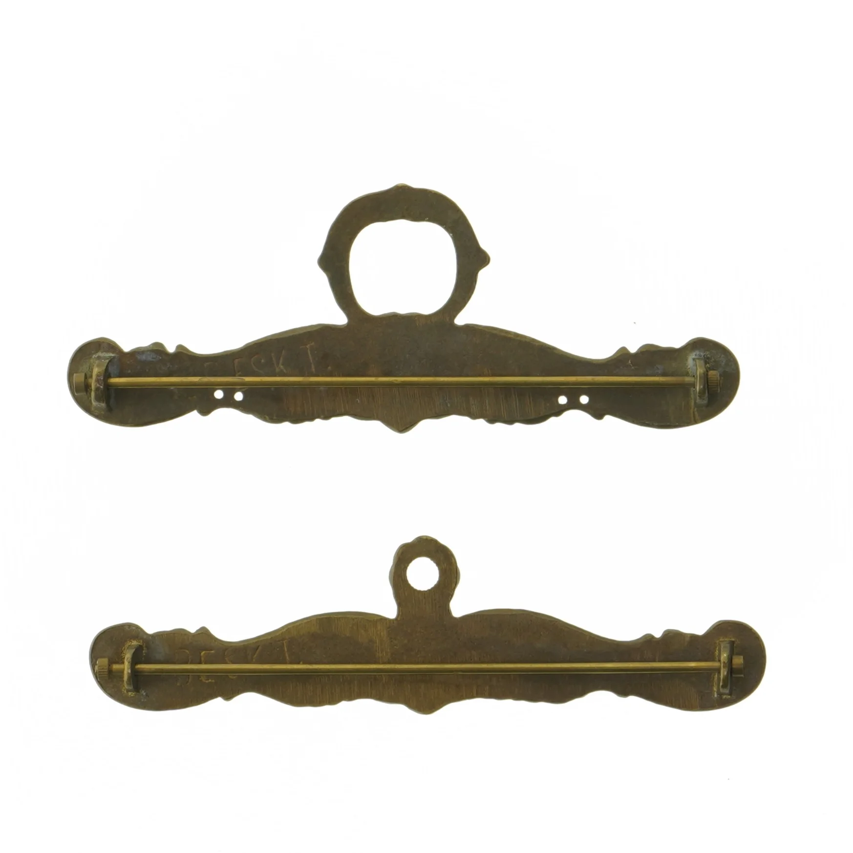 Antik messing ophæng til klokkestræng(str. 18 cm)