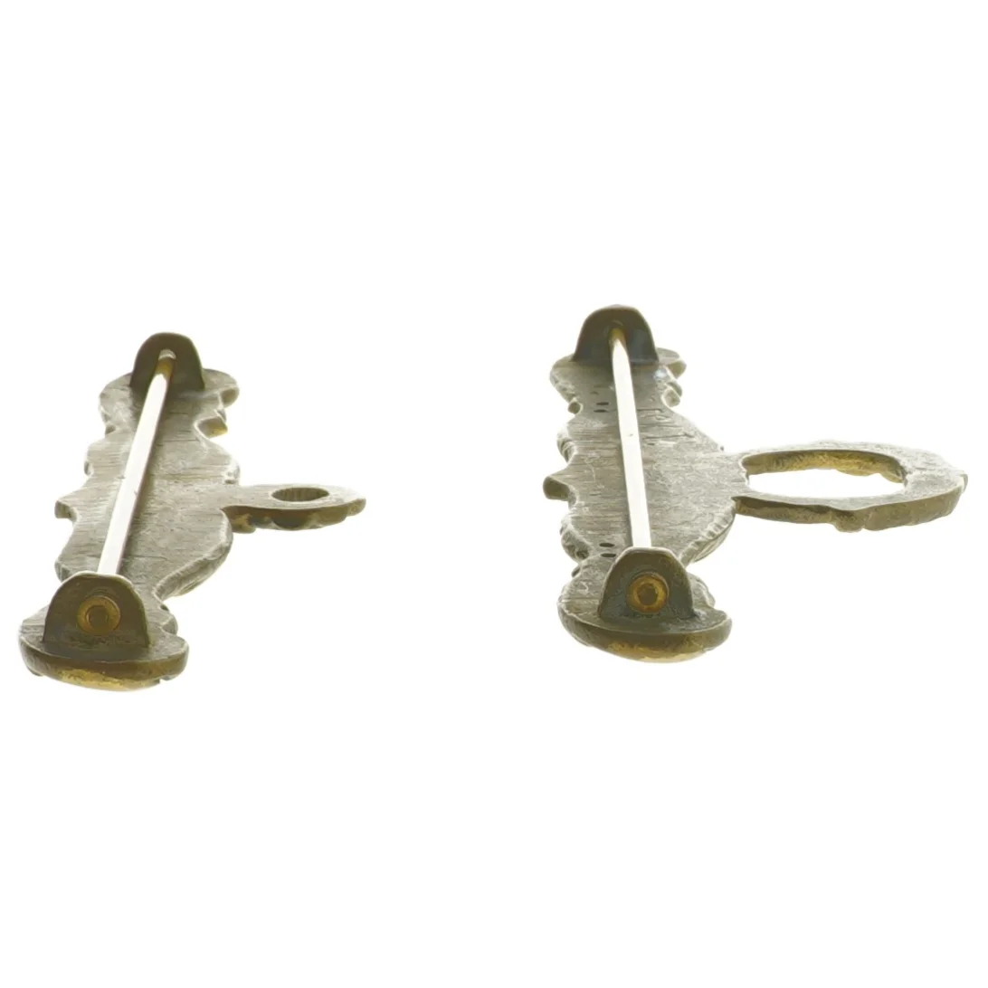 Antik messing ophæng til klokkestræng(str. 18 cm)