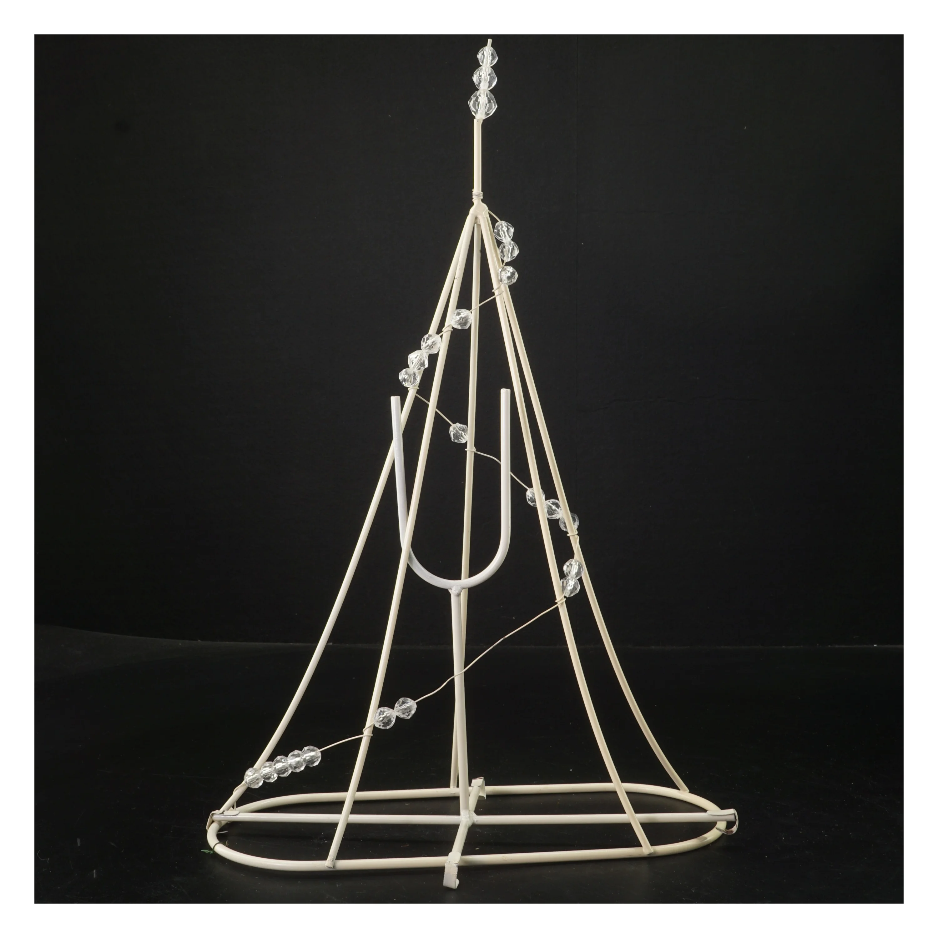 Lysestage med krystaller (str. 37x24x10 cm)